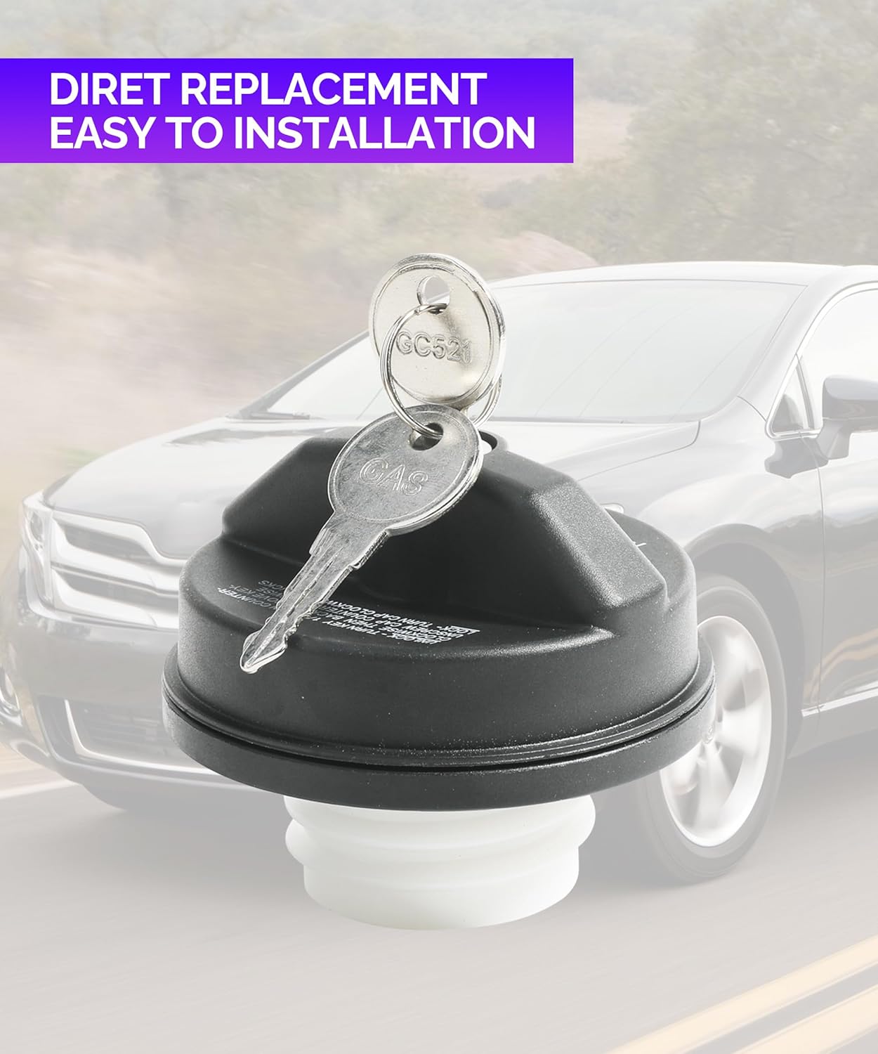 Tapa de gas con bloqueo, cerradura y llave de tapa de gasolina, accesorios de automóvil, repuesto de tapa de combustible con bloqueo, tapa de
