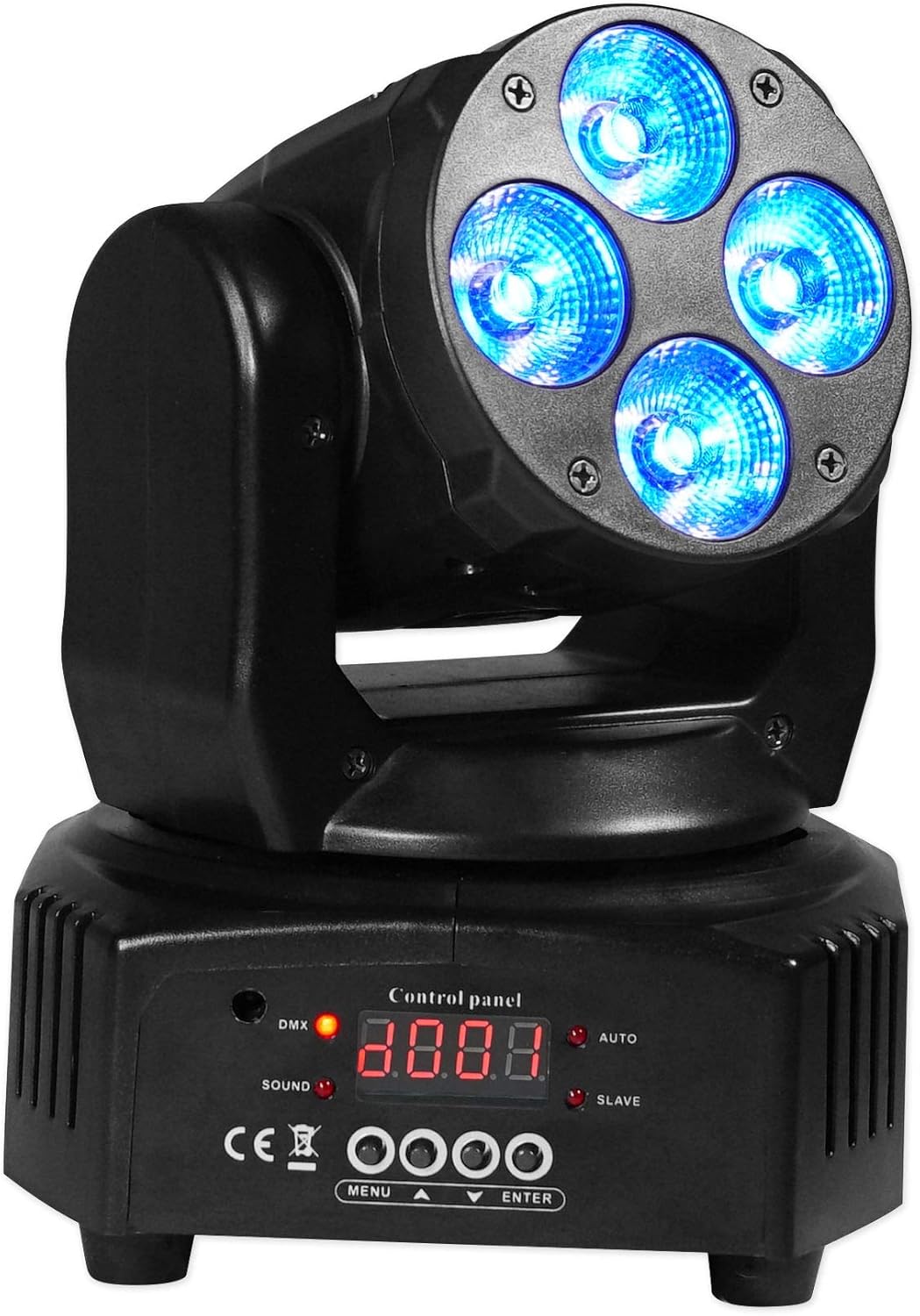 (2) Rockville RockOn-7 40w RGBW Cabezal móvil DMX Spot Beam Stage Club Light+Remote
