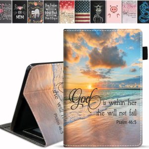 FQTBCEARI Case for All-New Kindle Fire 7 Tablet (7″, 12th Generation, 2022 Release), Slim PU Leather Cover with Card Slot & Pencil Holder, Bible FQTBCEARI Case for All-New Kindle Fire 7 Tablet (7″, 12th Generation, 2022 Release), Slim PU Leather Cover with Card Slot & Pencil Holder, Bible