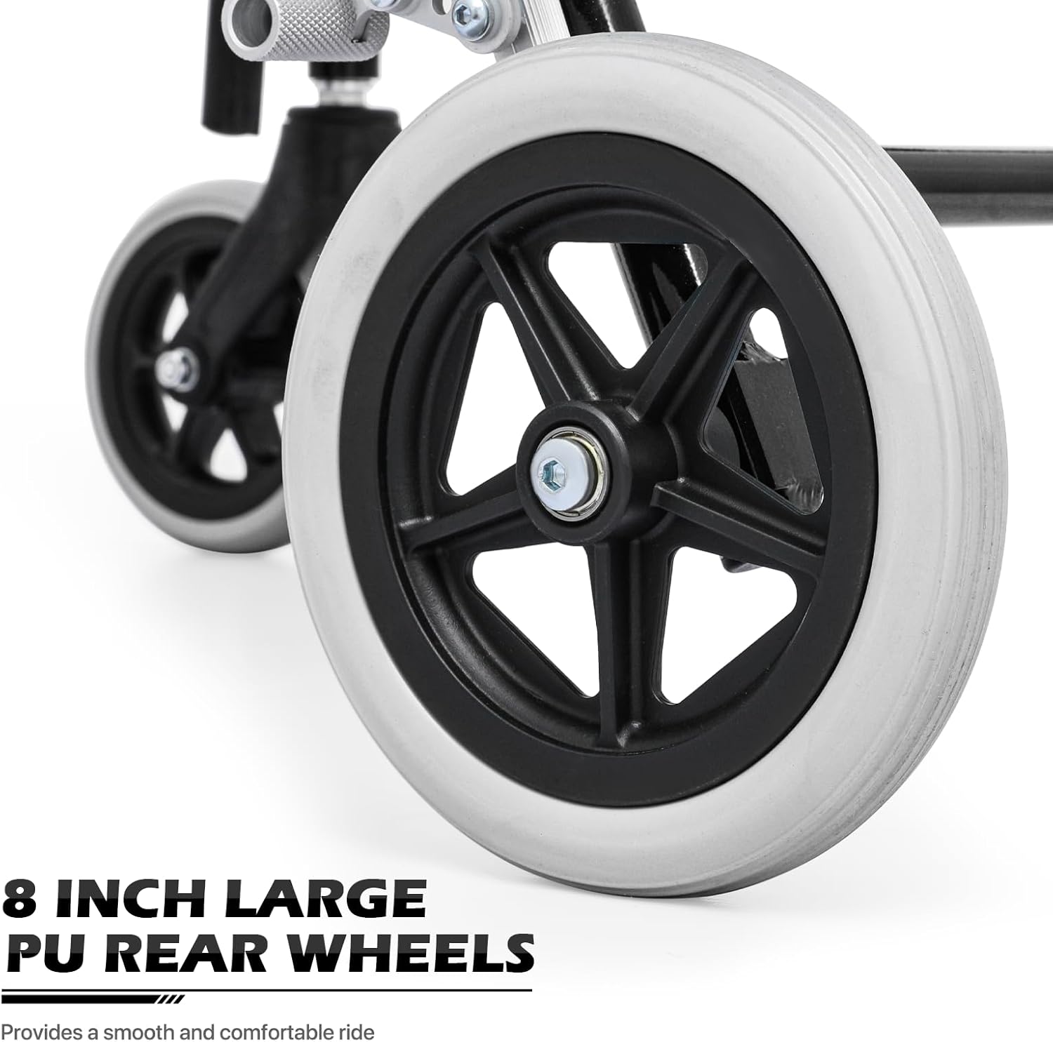 Silla de ruedas ligera para adultos, asiento plegable de transporte de 18 pulgadas, silla de ruedas plegable con reposapiés elevable para viajes de