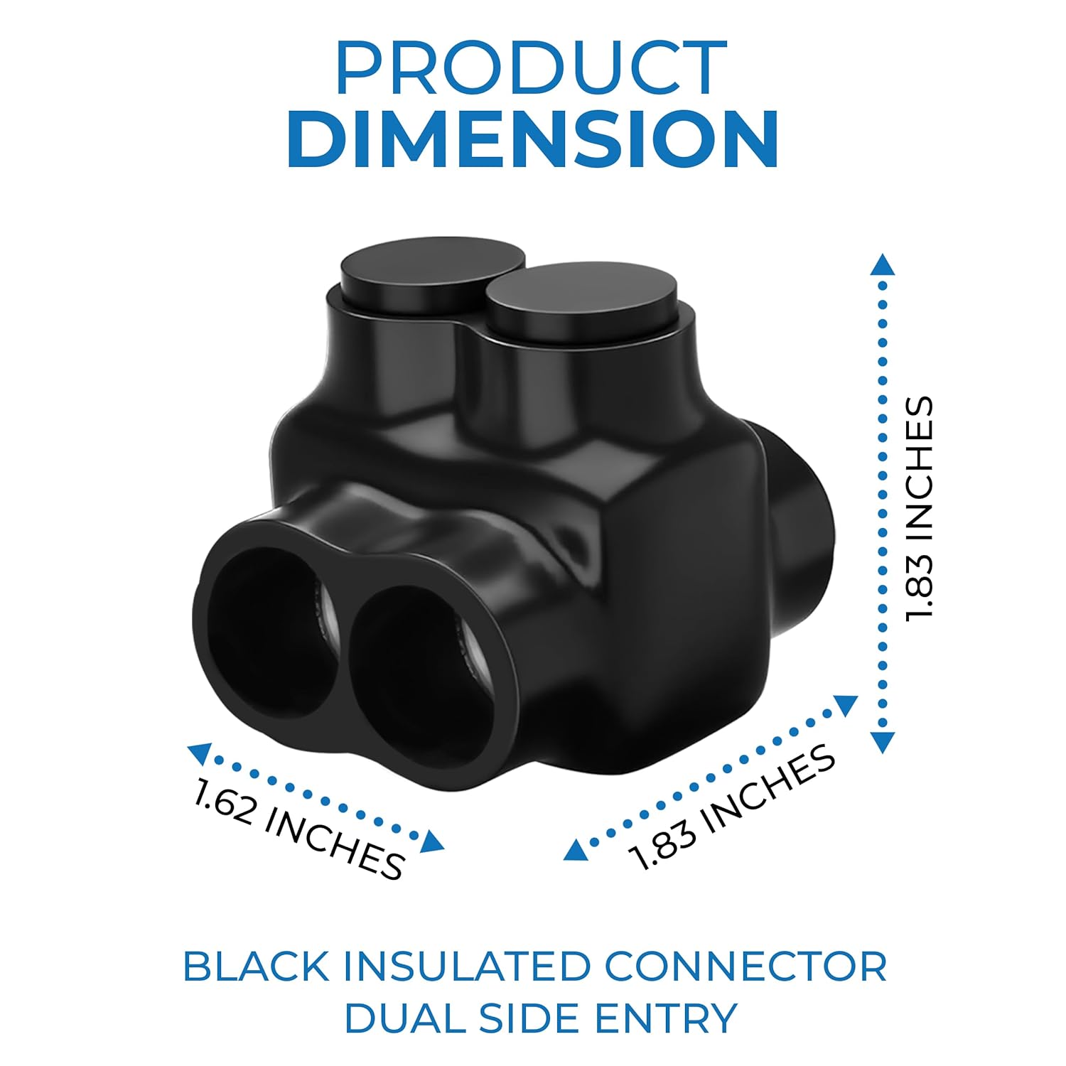 OhLectric Conector de empalme aislado negro con revestimiento de vinilo de goma con inhibidor de óxido prellenado, rango de cables 10-14, hexagonal