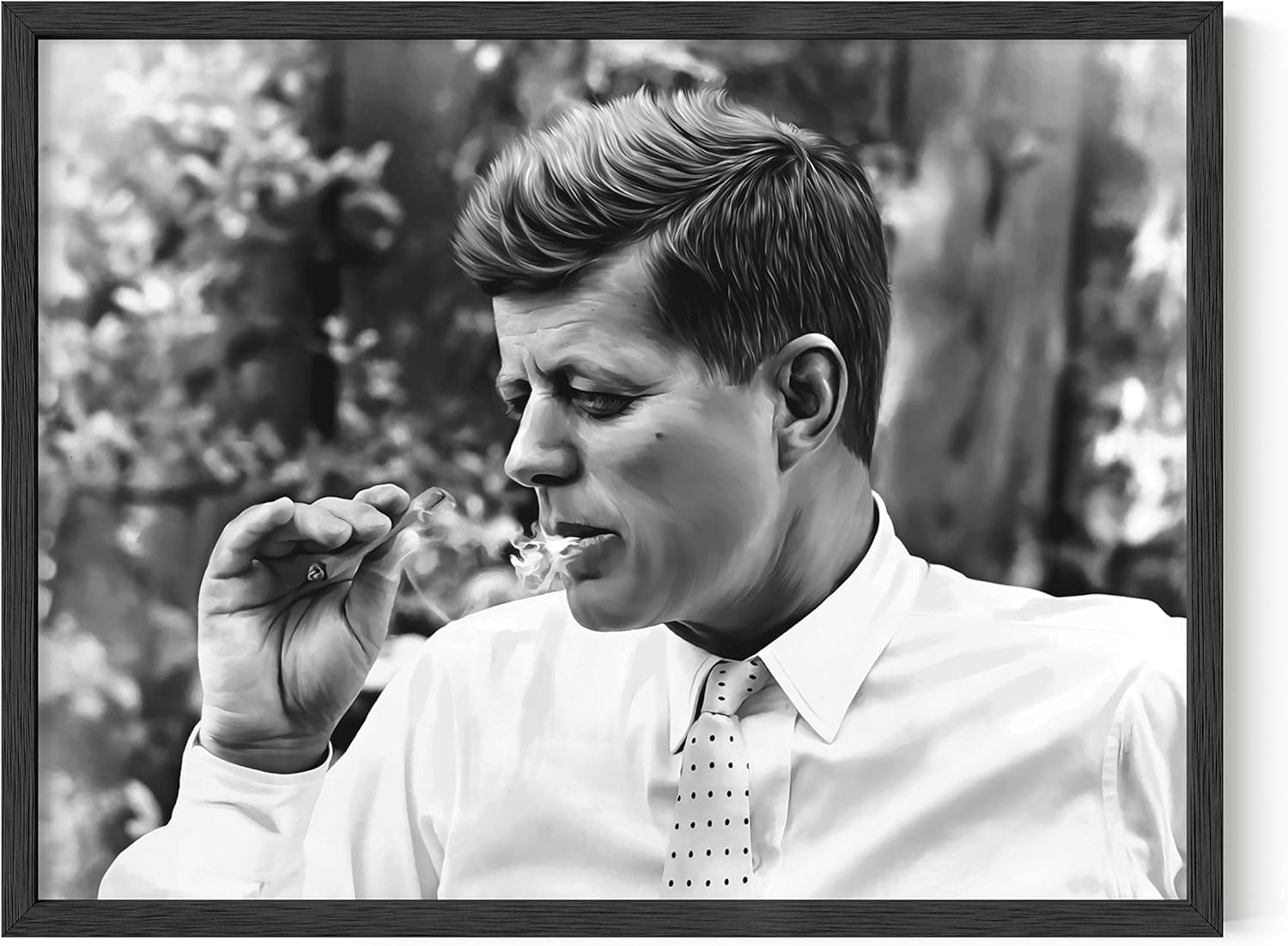 HAUS AND HUES JFK – Arte de pared de fumar para hombres, pósteres geniales para dormitorio de chicos, carteles e impresiones trippy para decoración