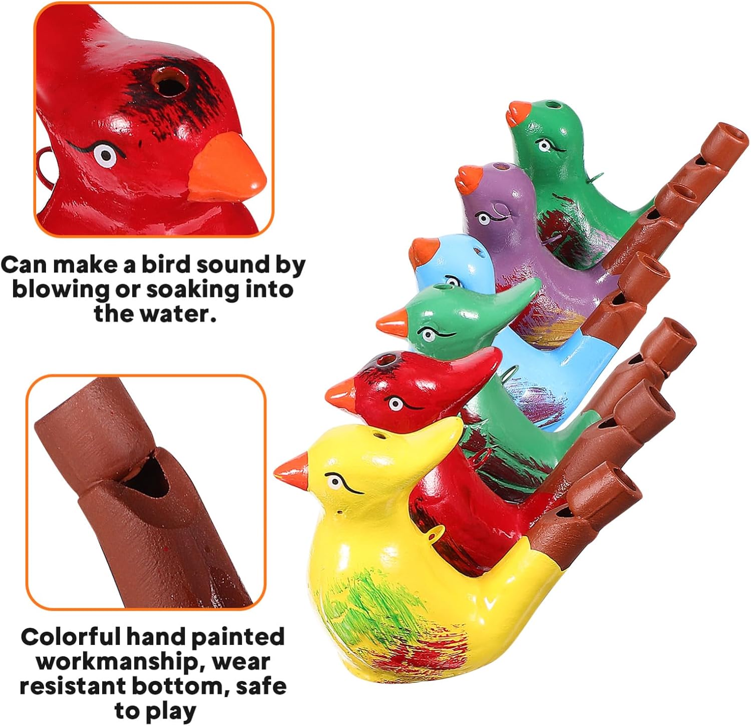 ABOOFAN Silbato de ave acuática para bebé, juguetes para adultos, silbato de cerámica para niños, regalo de Pascua, silbato en forma de pájaro,
