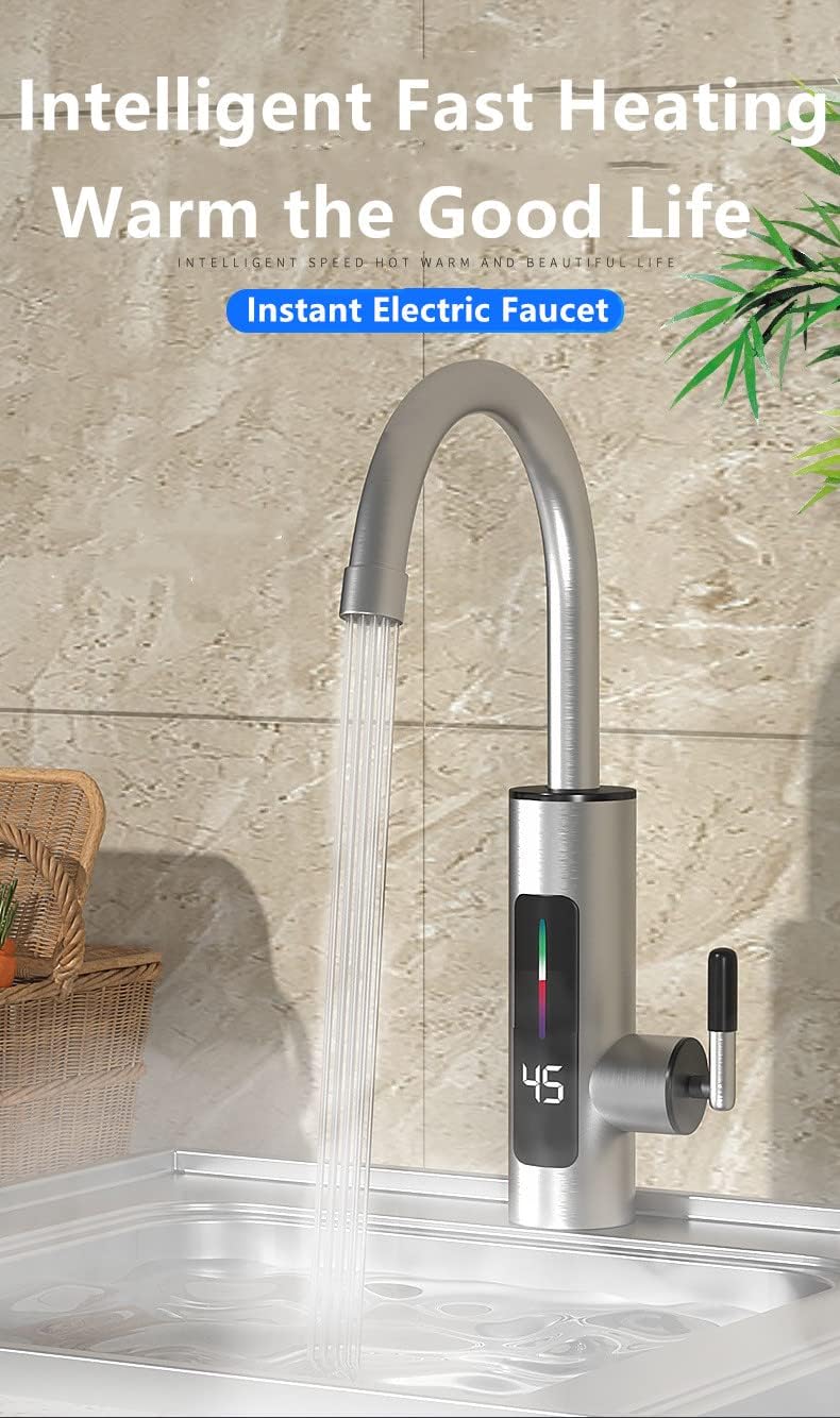 Calentador de agua caliente de 110 V grifo instantáneo sin tanque eléctrico cocina baño calentador rápido grifo de agua con pantalla digital LED