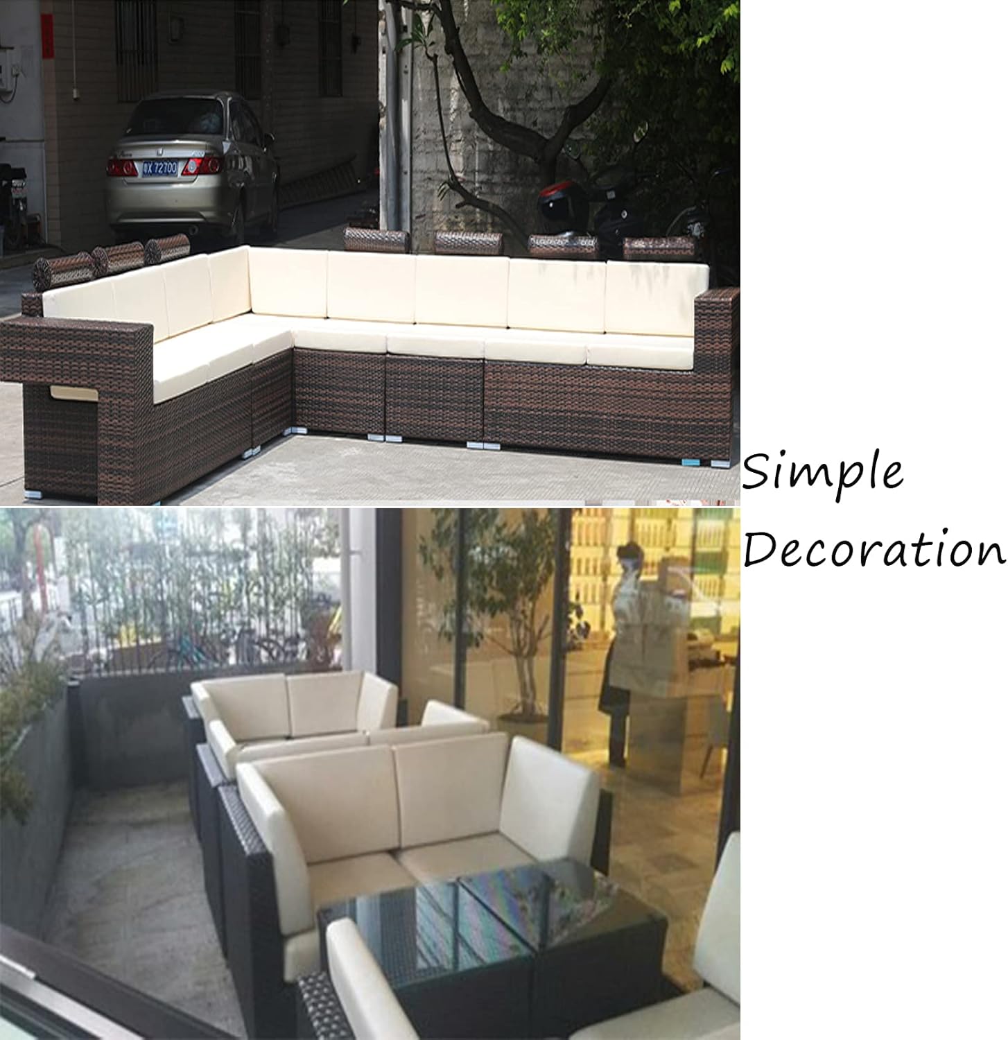Cojín de banco de cuero, impermeable, antideslizante, cojín suave para silla, colchón rectangular largo para asiento de sofá biplaza para