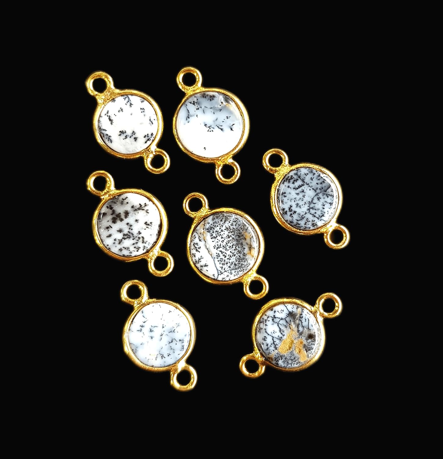 Conectores de piedras preciosas naturales para la fabricación de joyas, encantos de piedras preciosas para collares de joyas de bricolaje, pulseras,