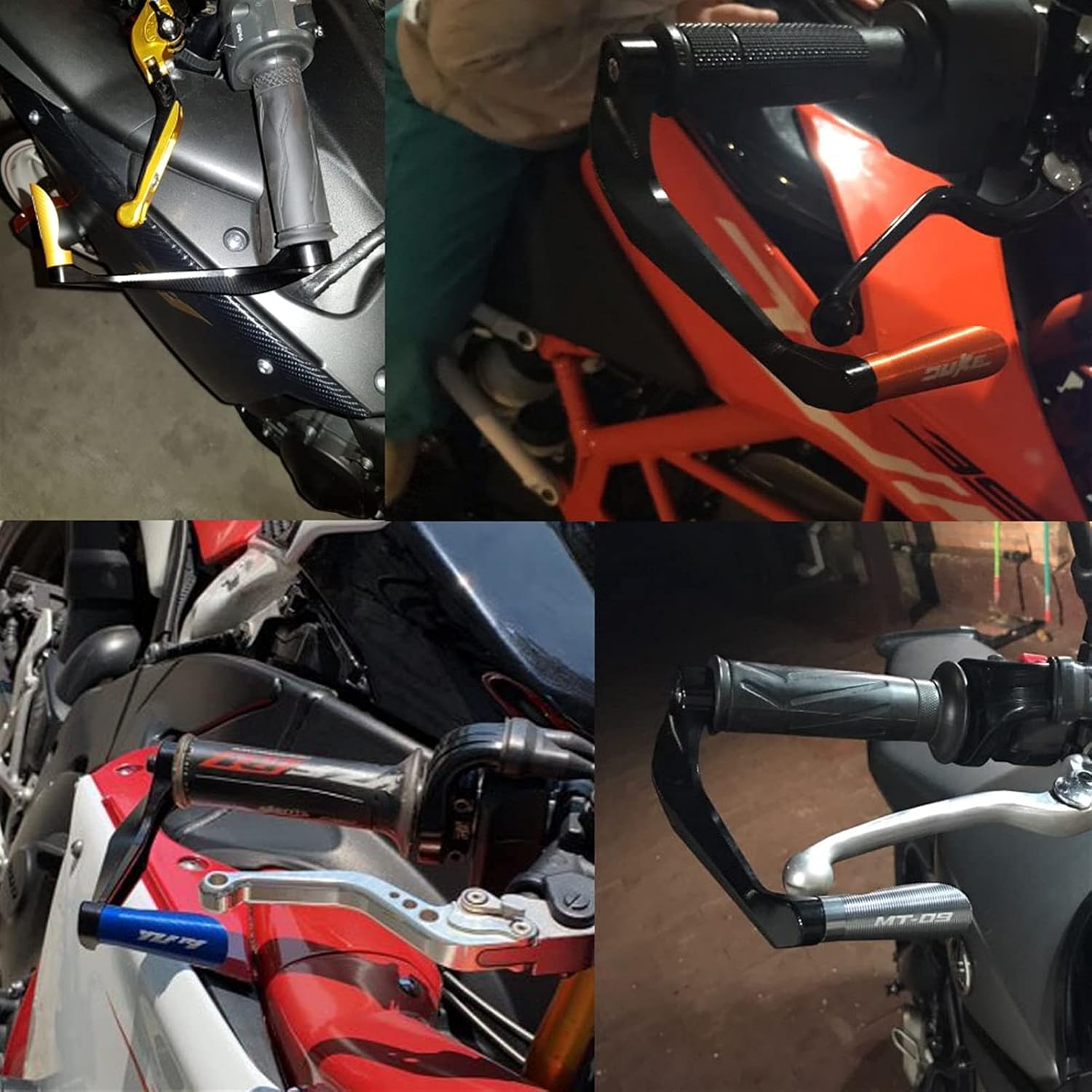 Protector universal de maneta de motocicleta para manillar de motocicleta con logotipo de 78 pulgadas 0.866 in para Kawasaki H2R 2015-2016 (color