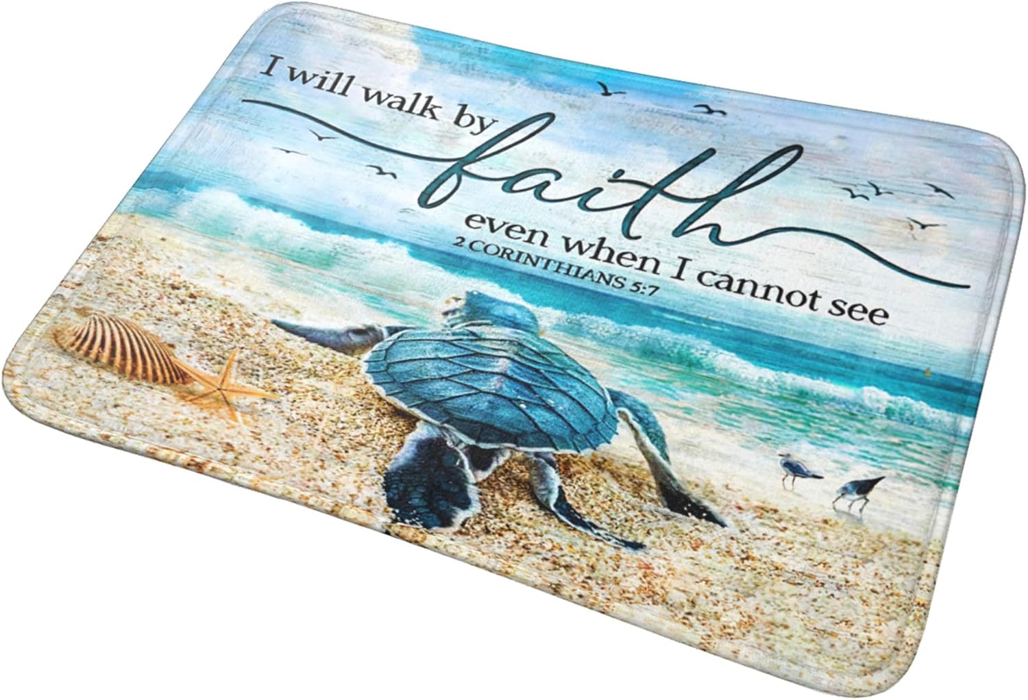 Alfombra de baño de tortuga marina, alfombra de baño náutica costera, alfombra de baño antideslizante, decoración de baño, alfombra de baño de