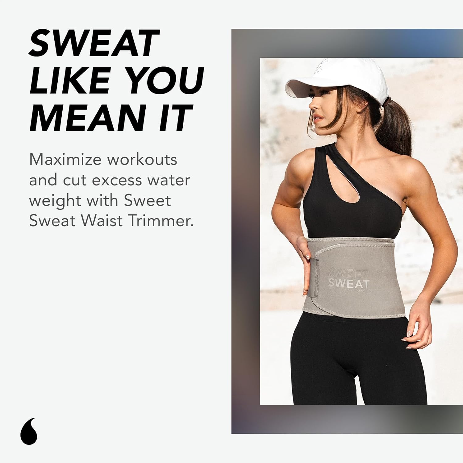 Sports Research – Faja reductora de cintura Sweet Sweat, la banda de sudoración aumenta la temperatura del estómago para reducir el peso del agua
