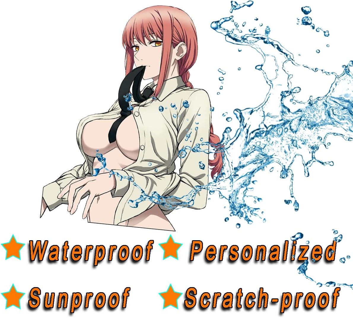 MOTYD – Makima – Calcomanías de coche para anime, sexy, niñas, parachoques, ventana, maletero, motocicleta, accesorios de automóvil, calcomanías de