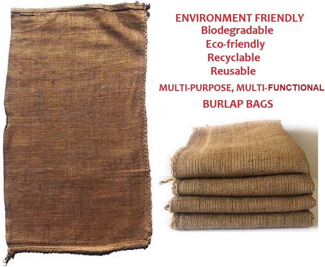 Bolsas de arpillera Sacos de patata 18″ x 30″ (4PACK) Bolsas de cultivo para césped y jardinería – Se envía desde Estados Unidos