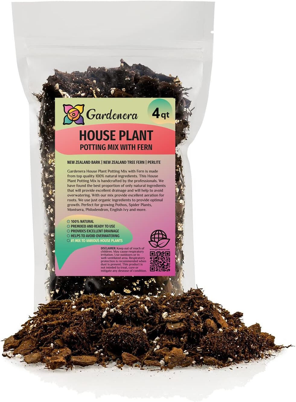 PREMIUM Gardenera – Mezcla para macetas para plantas de casa, helecho, corteza de Nueva Zelanda + perlita, ideal para potos, plantas araña,