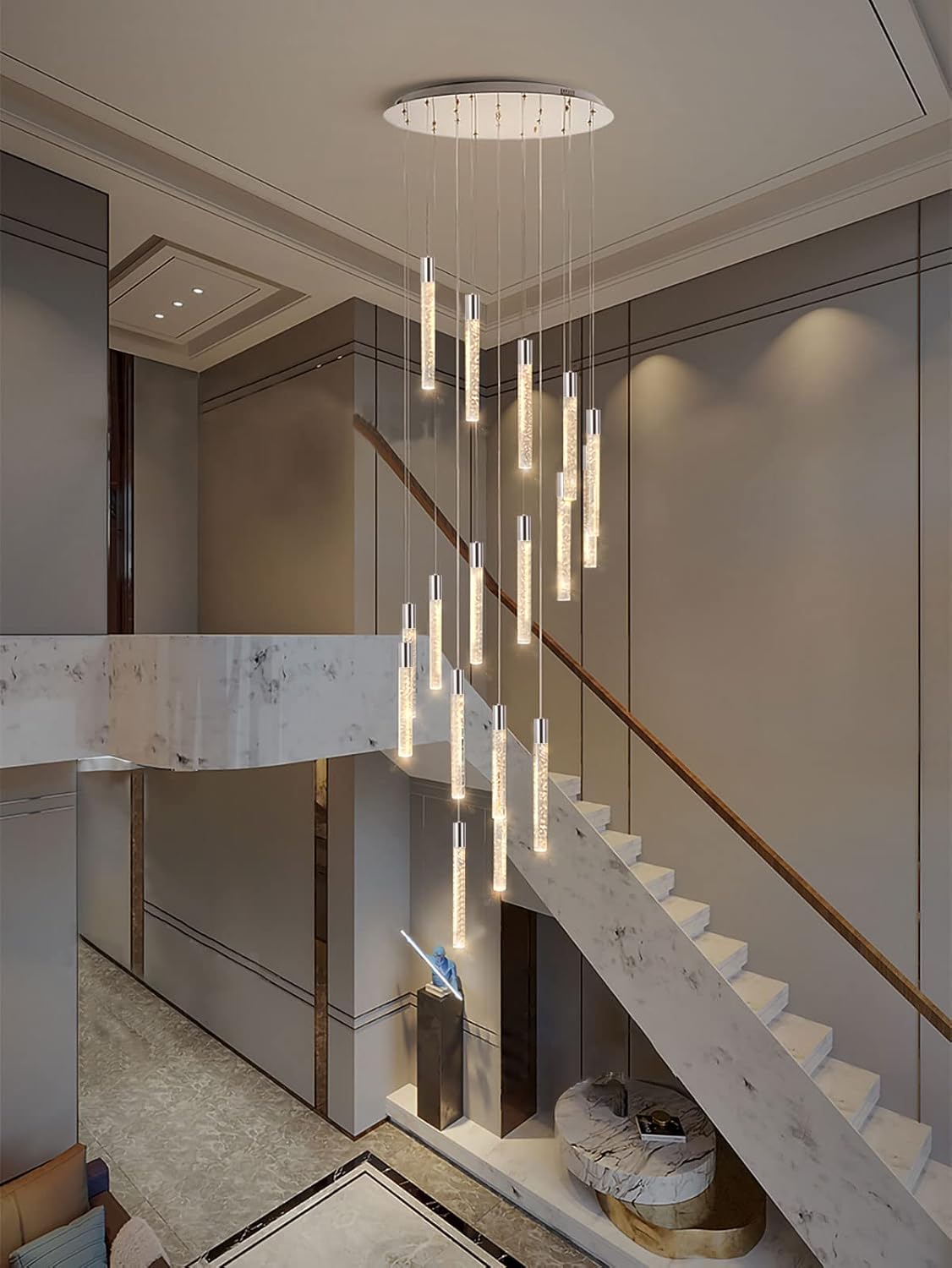 Lámparas LED para sala de estar, lámparas colgantes de techo modernas, lámparas de escalera para entrada, vestíbulo, iluminación dimmale