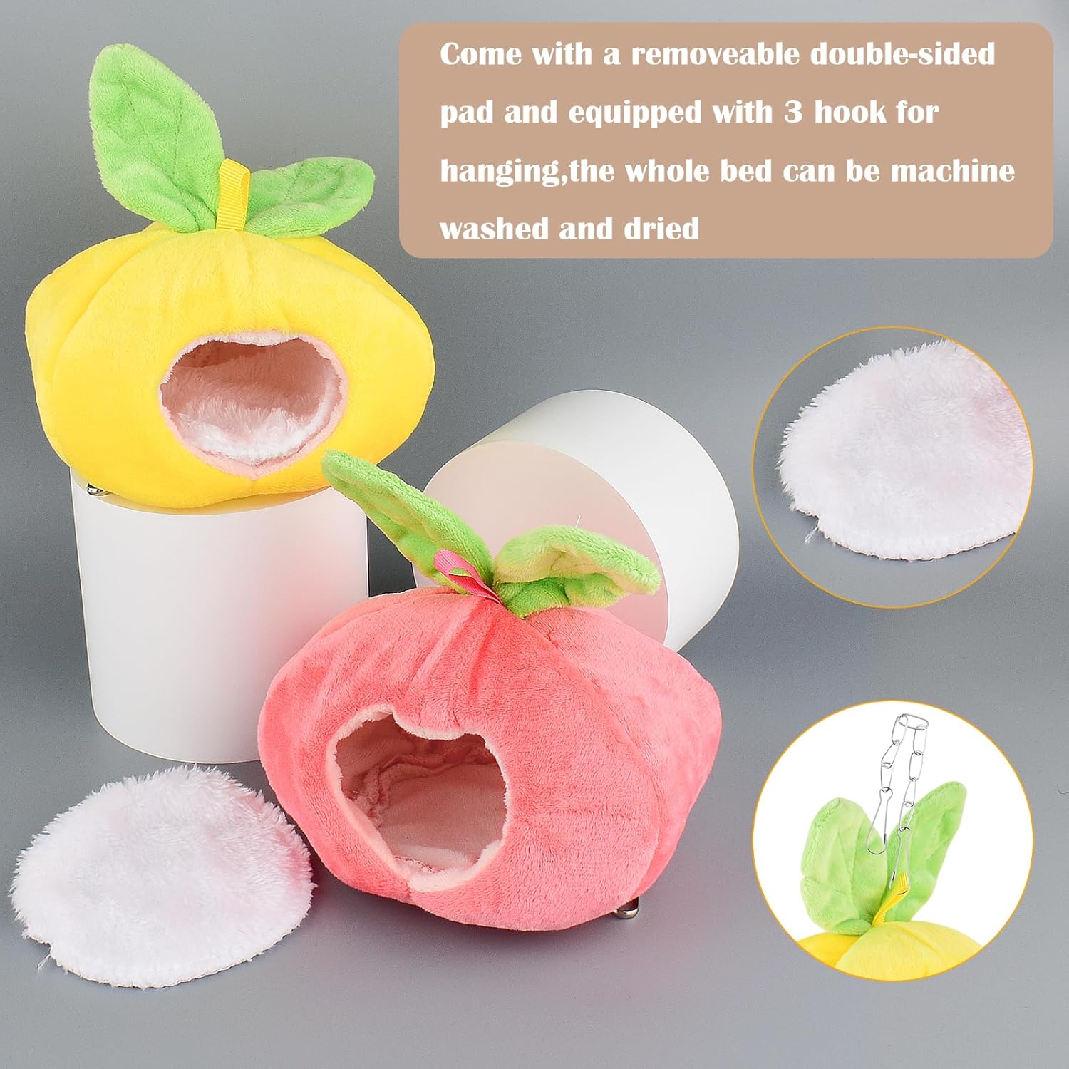 Cama de hámster, lindo escondite de hámster, hamaca colgante lavable, jaula de cama cálida, accesorios para nido pequeños, cobayas, jerbos ardillas,