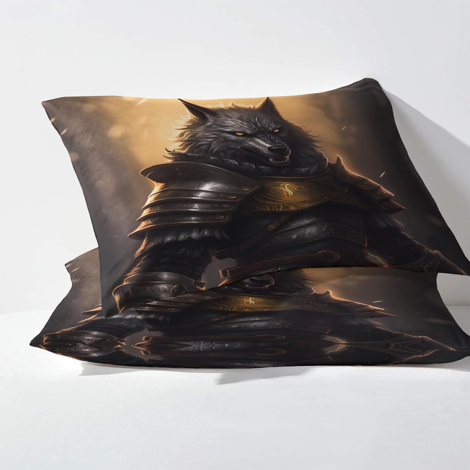 Sábanas de lobo divididas tamaño King para cama ajustable, sábanas de animales divertidos, sábanas y fundas de almohada, juego de 5 piezas,