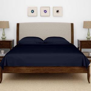 Marina Shades Juego de sábanas de 1000 hilos de 4 piezas, 100% algodón egipcio de 17 pulgadas de profundidad, sábanas suaves de lujo de la colección Marina Shades Juego de sábanas de 1000 hilos de 4 piezas, 100% algodón egipcio de 17 pulgadas de profundidad, sábanas suaves de lujo de la colección