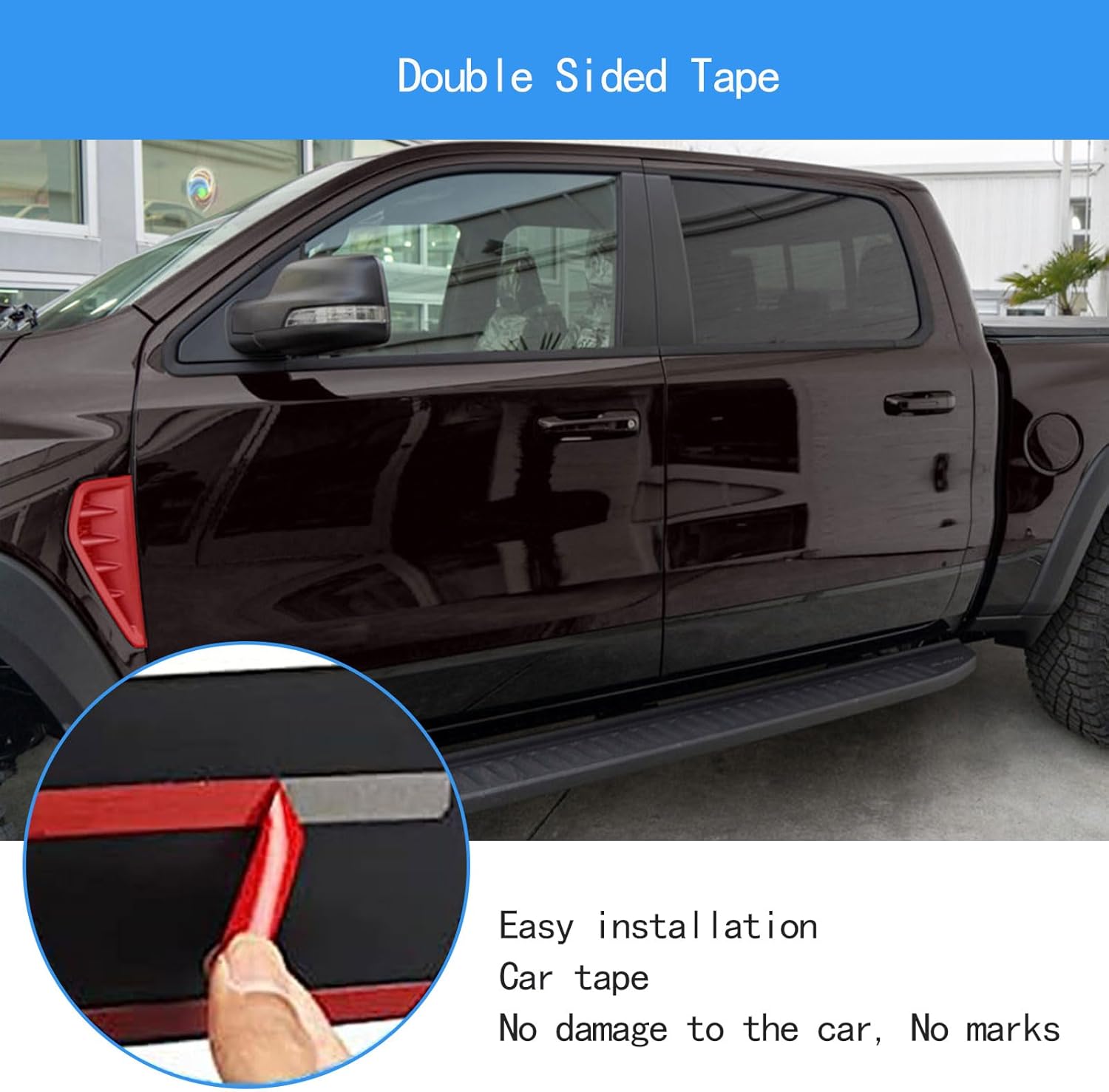 TUBAIZAI Accesorios de coche compatibles con Dodge Ram 1500 TRX 2023 2024 Cubierta de ventilación lateral de guardabarros, decoración lateral de