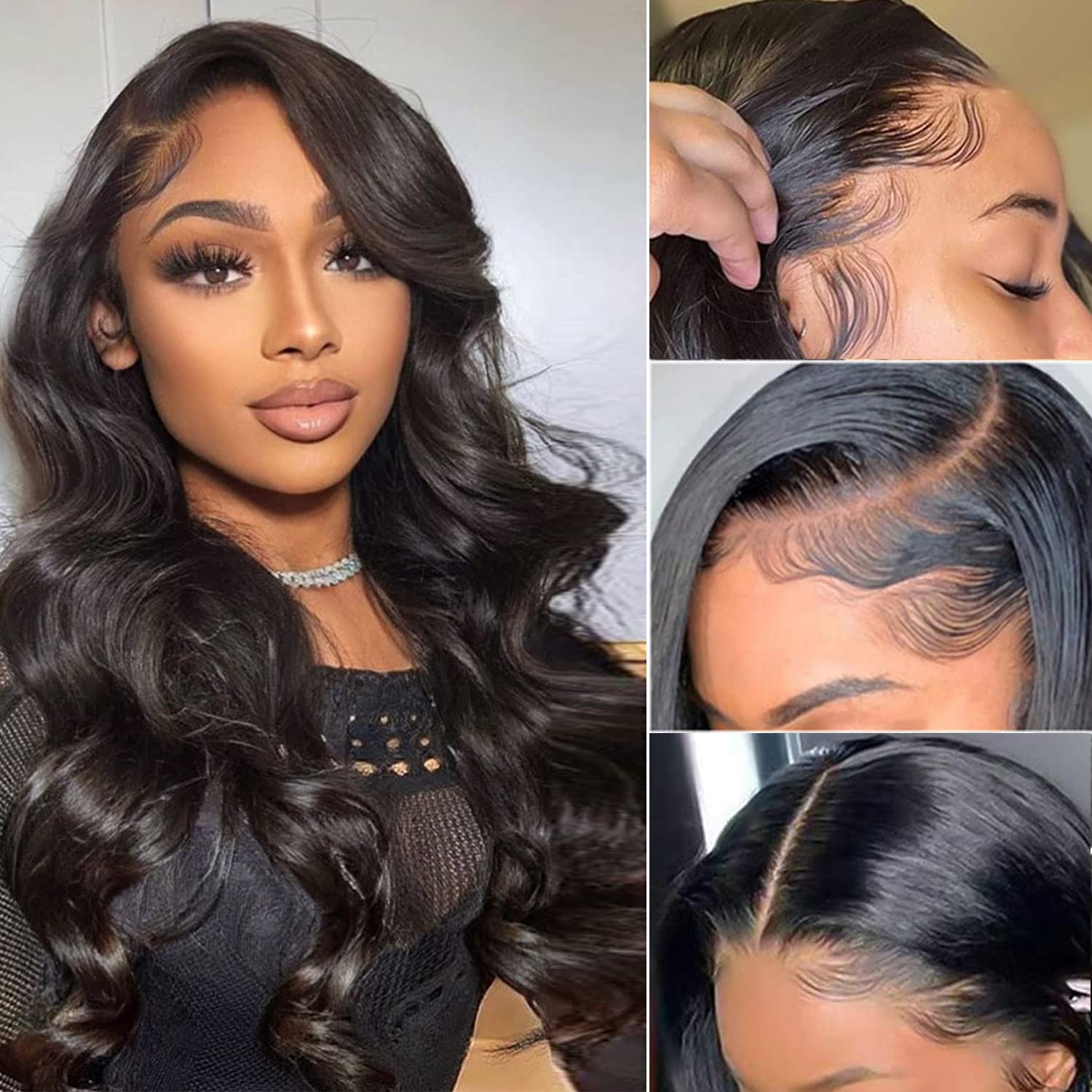 Pelucas de cabello humano con encaje frontal de 13 x 6 pulgadas, densidad 180, peluca frontal de encaje HD, pelucas de cabello humano brasileño