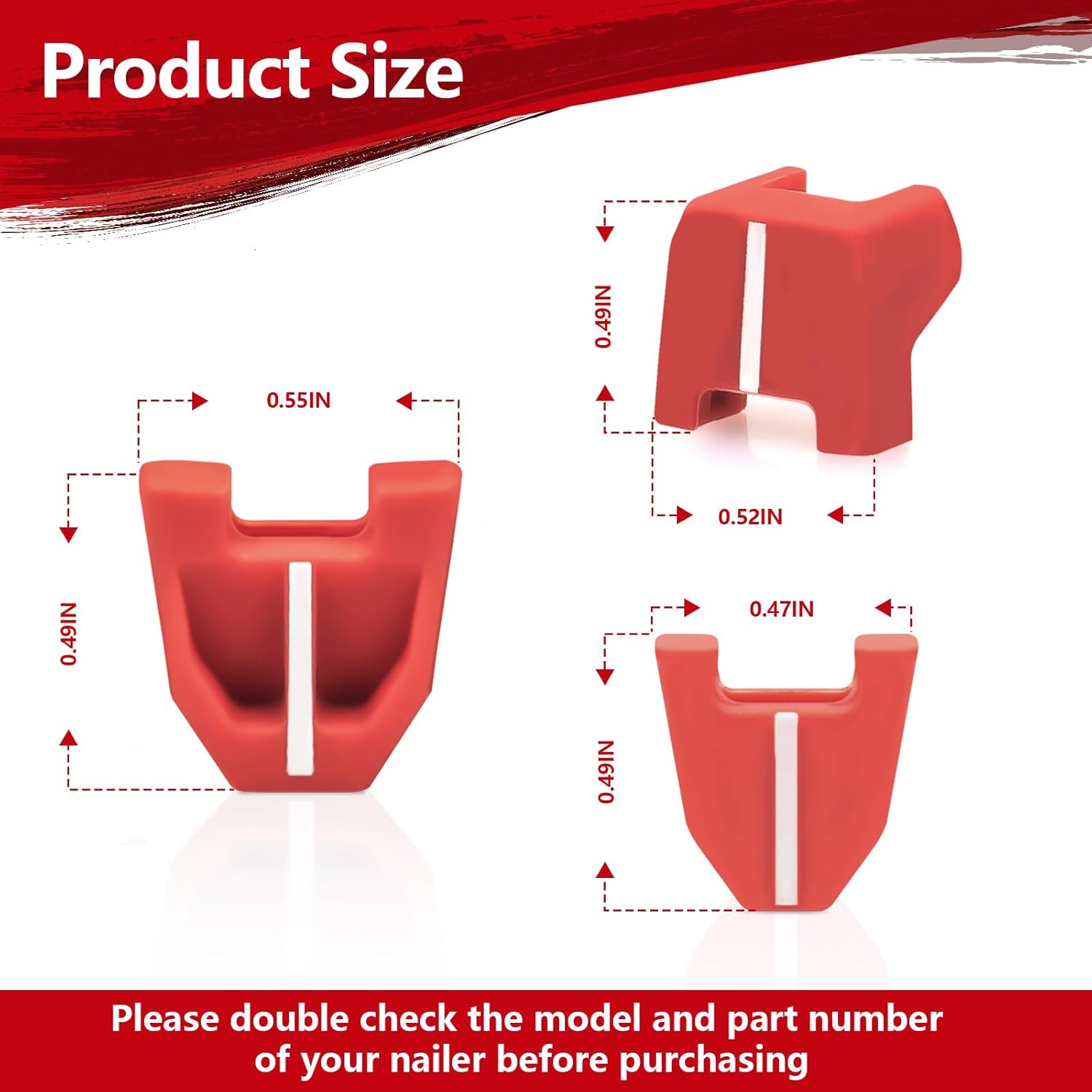 42-38-0017 Kit de almohadillas sin marcar para Milwaukee M18 2746-20 Punta de Clavadora compatible con Milwaukee calibre 18, juego de 9, rojo