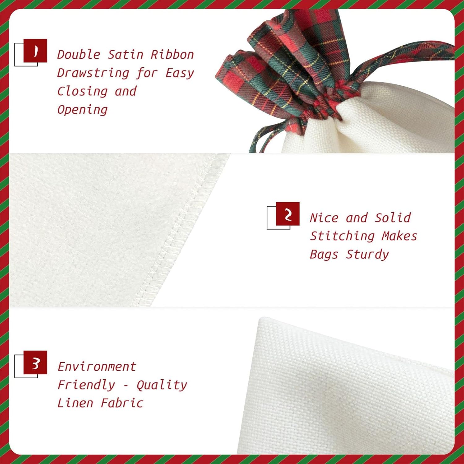 Bolsas de regalo de Navidad con cordón de gnomos divertidos, para mujeres y hombres, suministros de Navidad, 2 tamaños