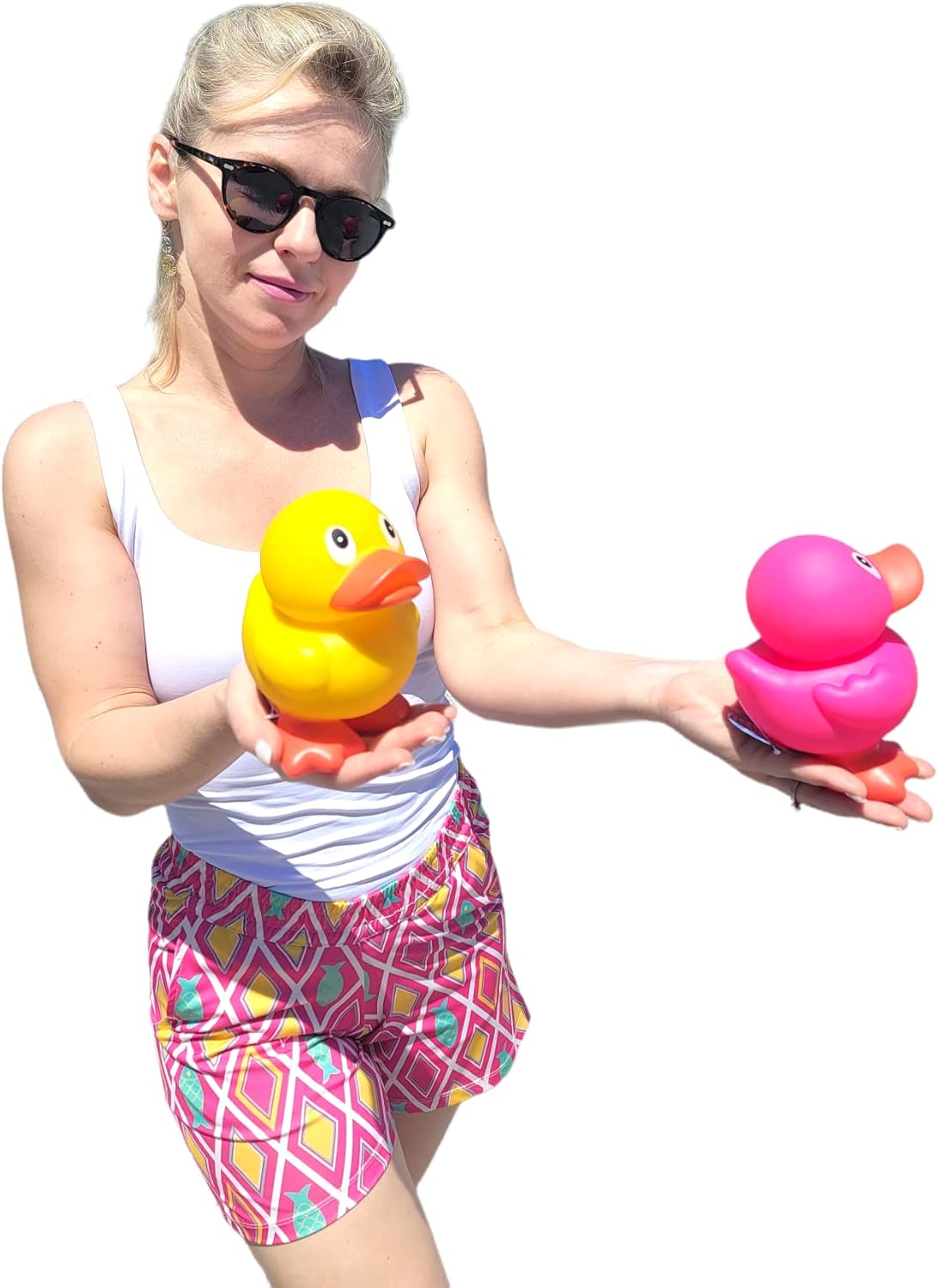 Patos de goma grandes de 5.5 pulgadas de alto (pato púrpura) coleccionables coloridos patos ideales para exhibir el tablero y jugar en el baño