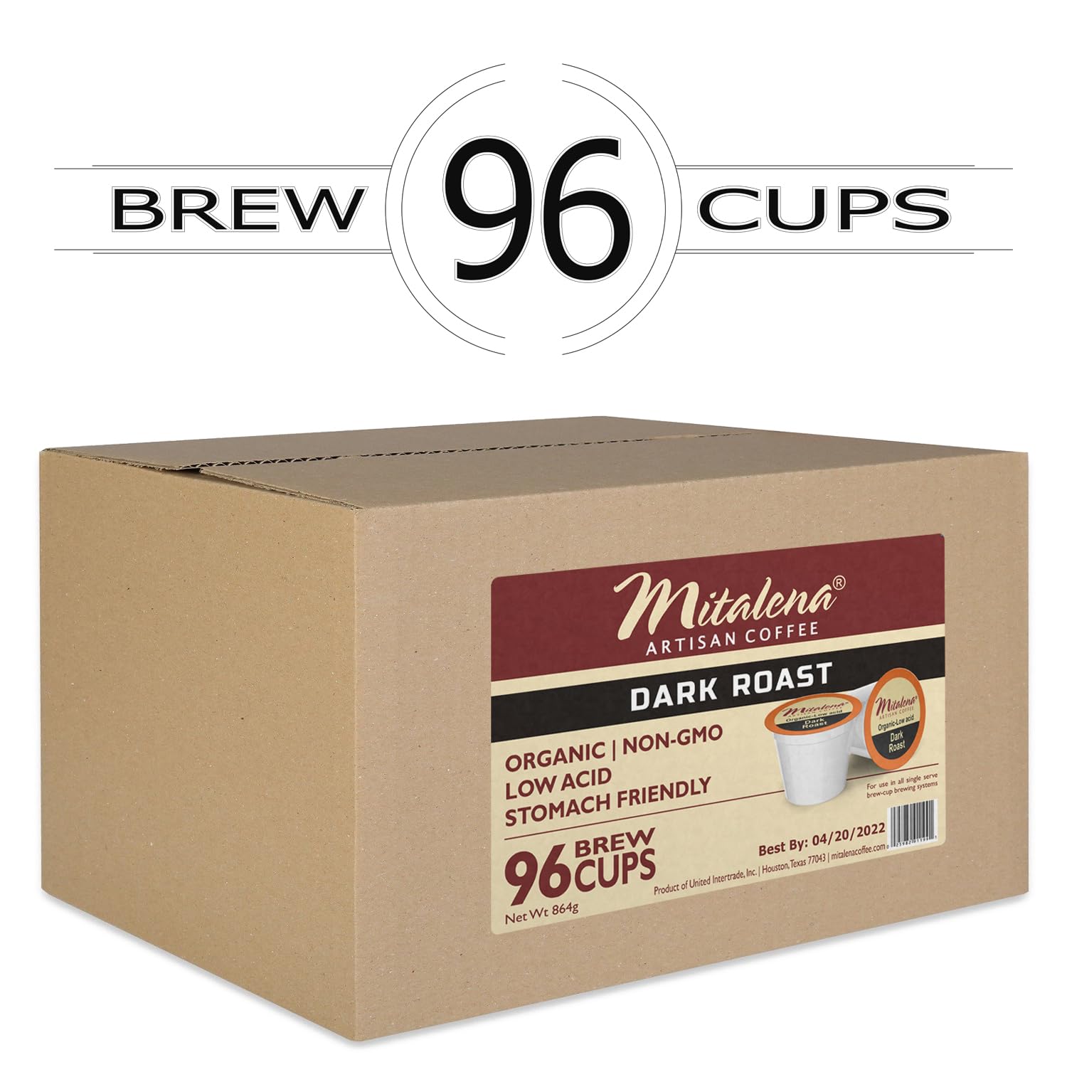 Mitalena French Roast – Cápsulas de café orgánico bajo en ácido, café tostado oscuro para cafetera Keurig K-Cup, disfruta de café artesanal de lotes