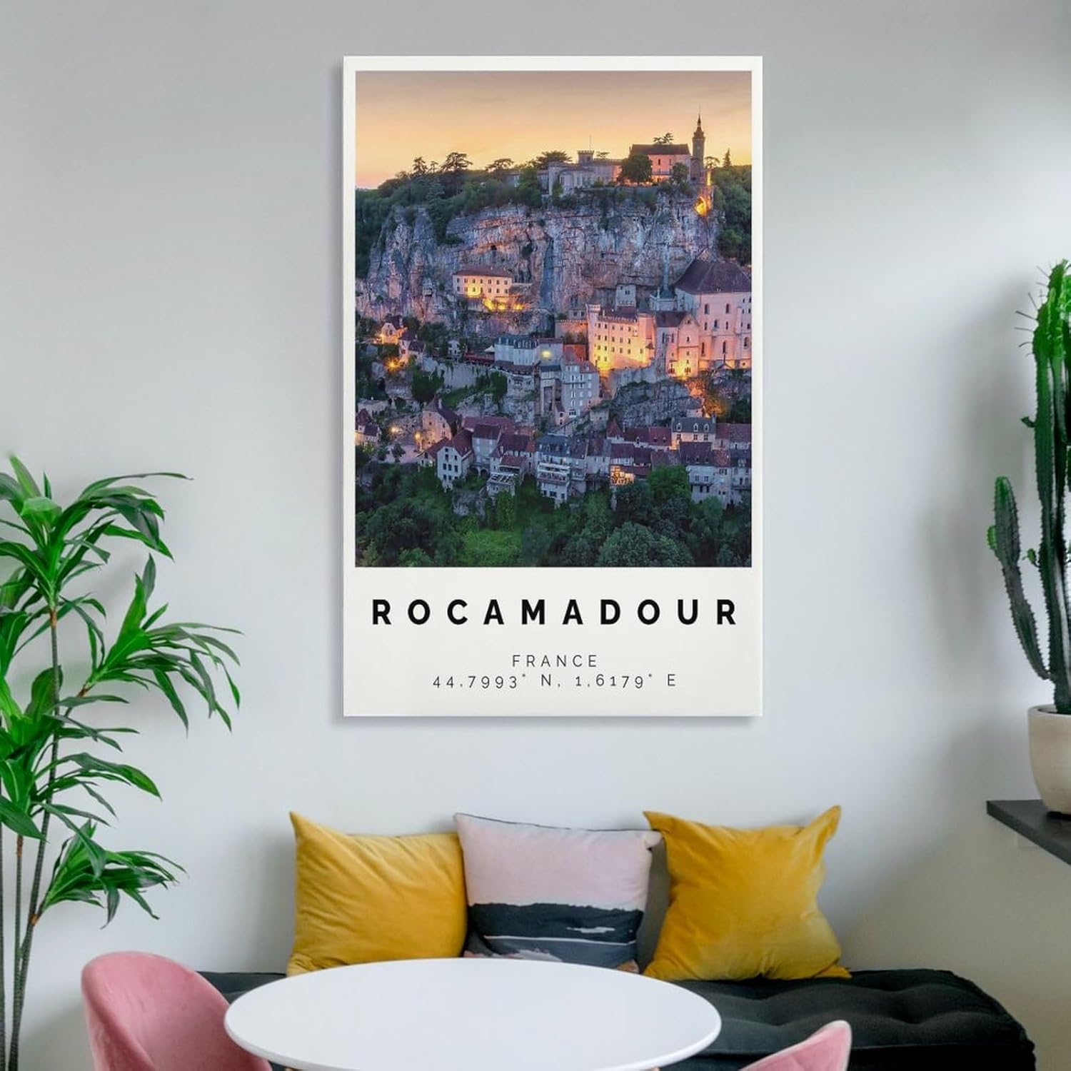 Rocamadour Poster Bunter Druck, Rocamadour Wandkunst, Rocamadour Foto Dekor, Okzitanien,Büro Wandkun Poster for Room Aesthetics Canvas Wall Art