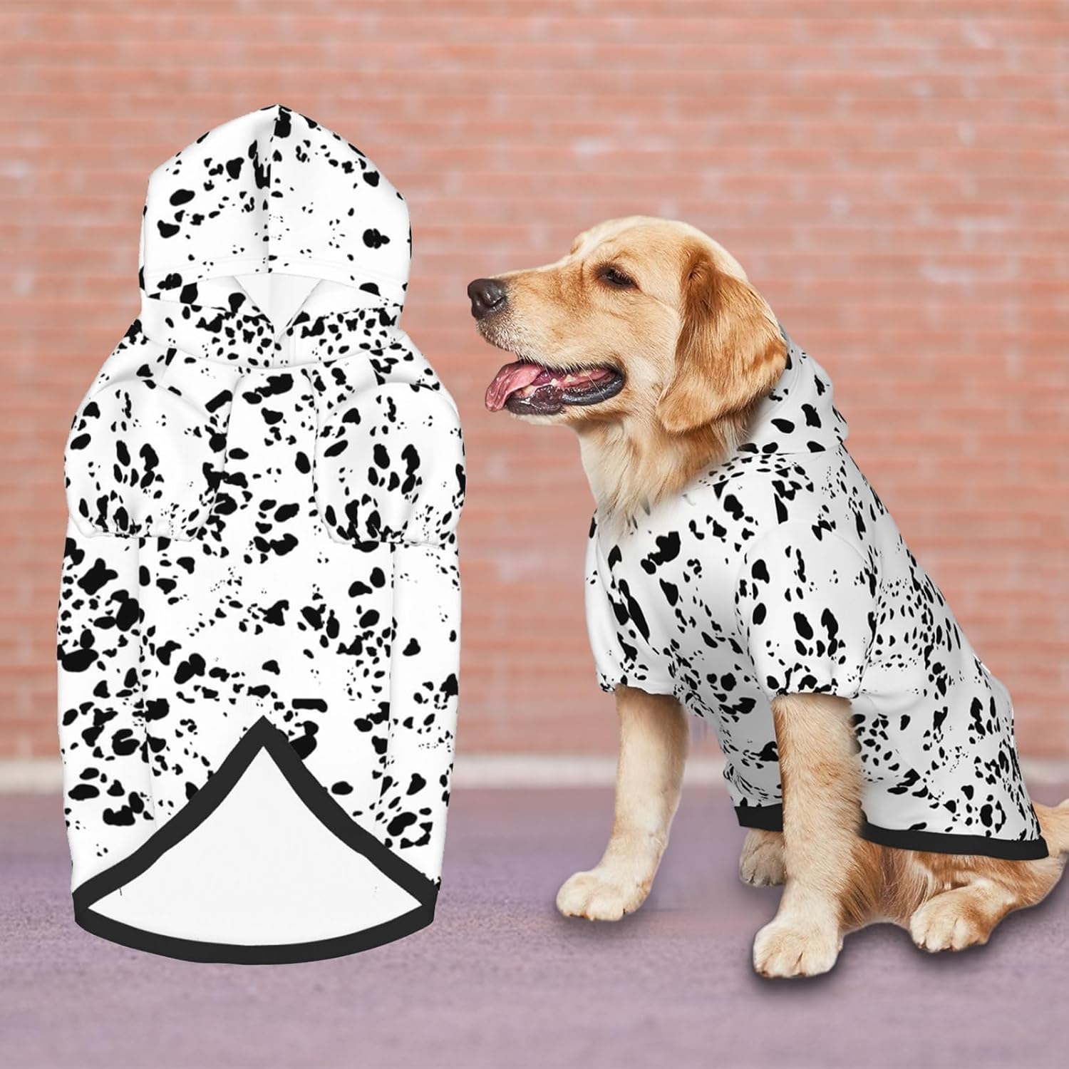 Disfraz de perro con estampado de dálmatas, lindo estampado de perro con manchas de animales, ropa de invierno, suéter de Halloween, disfraz de