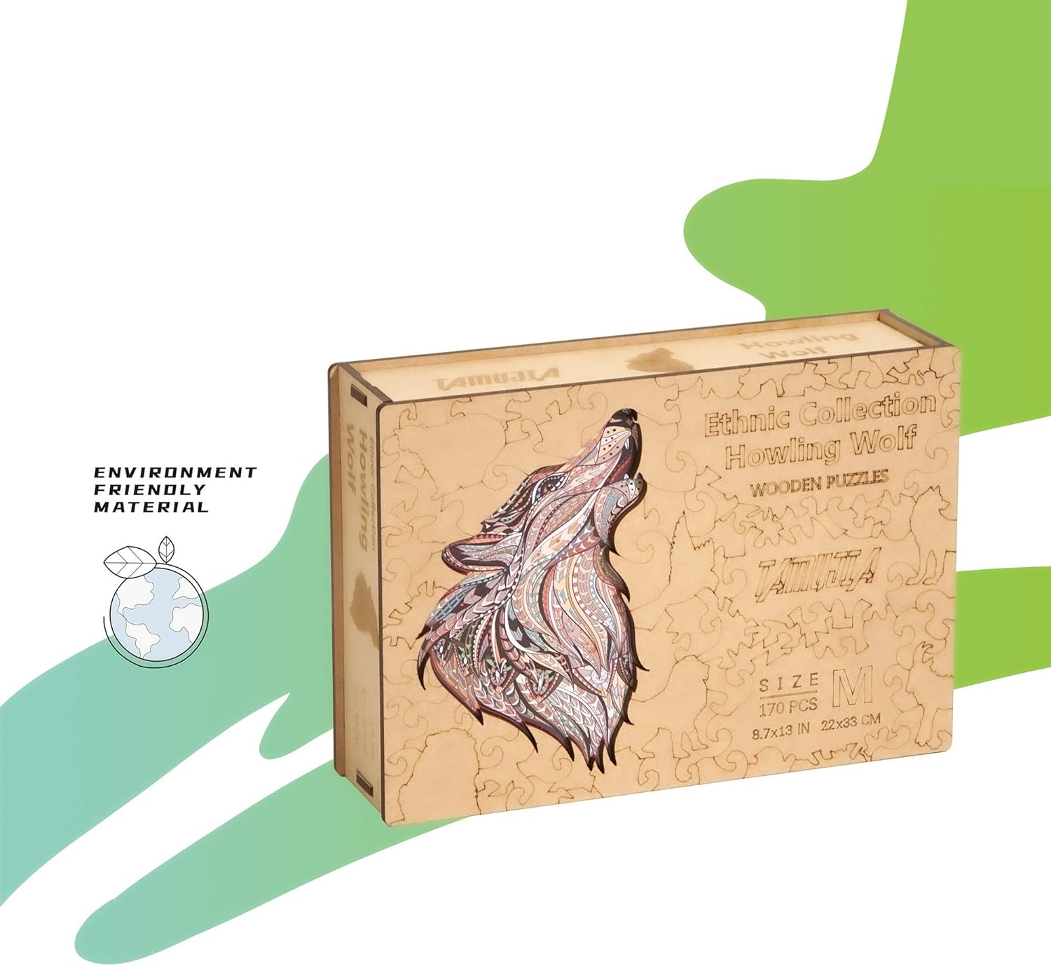 Rompecabezas de madera, hermosos rompecabezas únicos con forma de animal familiar, 170 piezas, el mejor regalo para adultos y niños, colección
