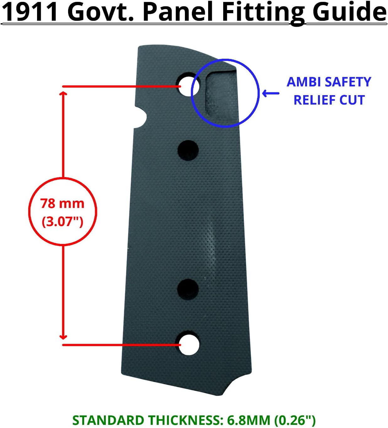 Altamont 1911 Grips – Perla – Tamaño completo 1911 Puños con Ambi Safety se adapta a la mayoría de modelos Commander, Standard & Government 1911 –