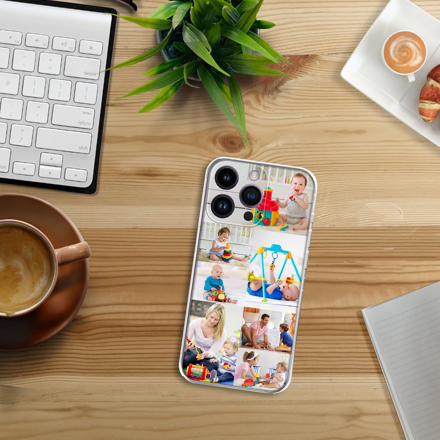 SHOISOWO Funda de teléfono con foto personalizada, con iPhone 15, 14, 13, 12, 11 Pro Max Plus Mini XR XS X, diseño de imagen personalizado, funda de