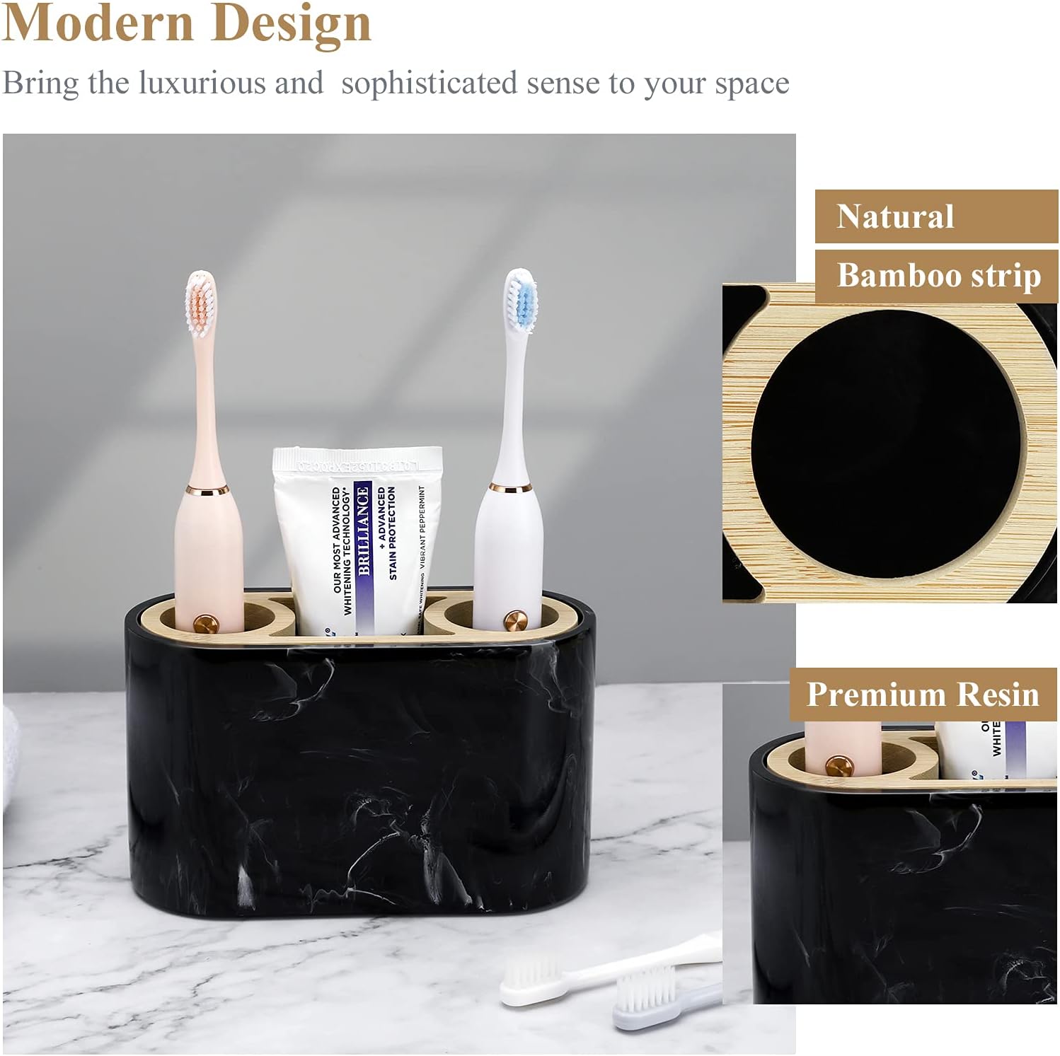 Shinowa Soporte para cepillos de dientes, organizador de cepillos de dientes premium, organizador de almacenamiento de baño para cepillo de dientes