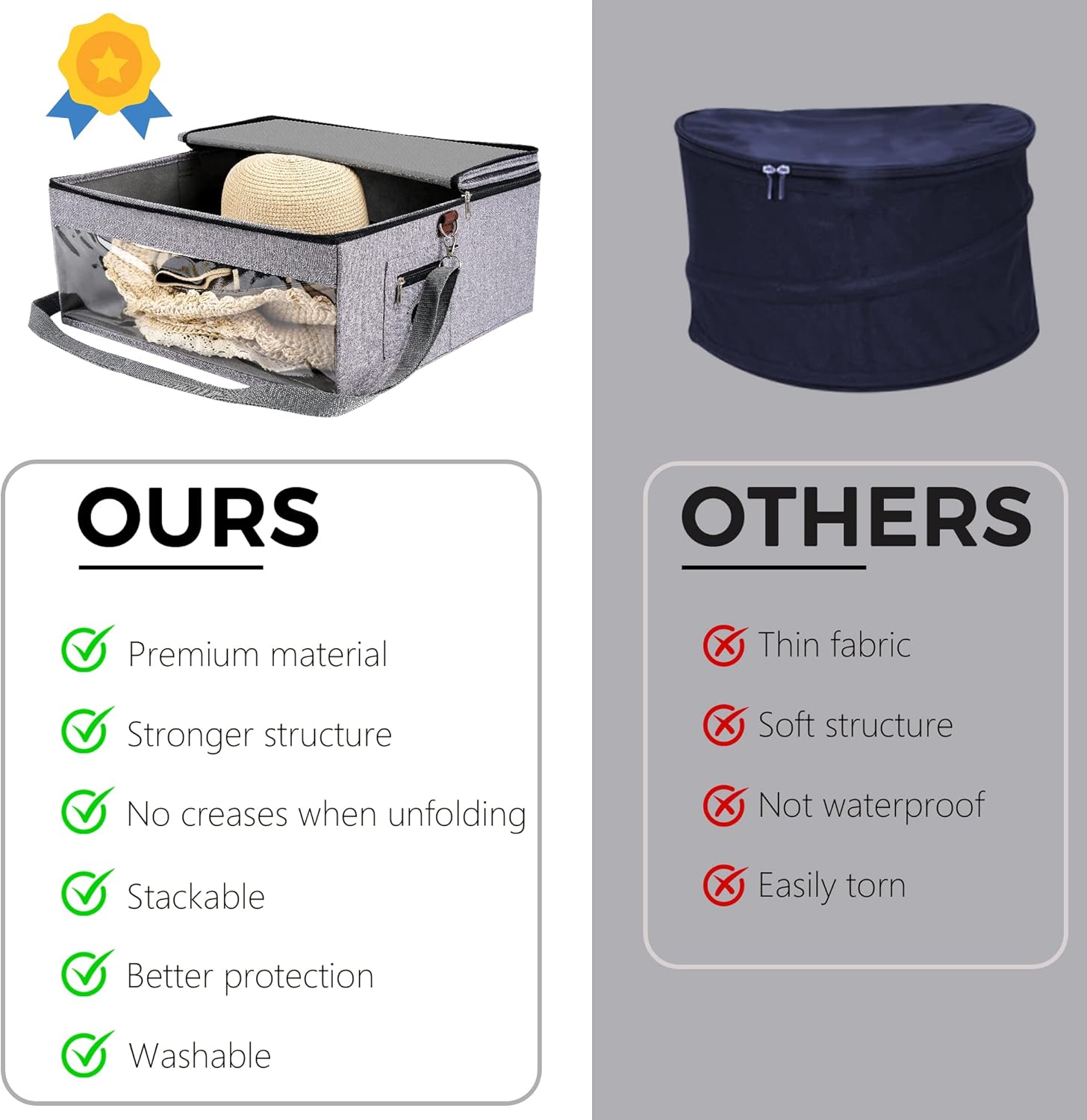 Nueva caja de viaje mejorada para sombreros y sombreros, caja de almacenamiento fácil plegable para sombreros, cajas de sombreros apilables para