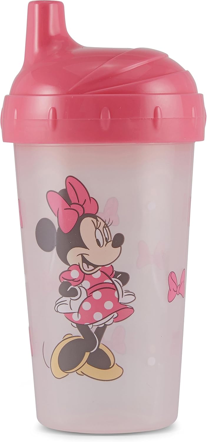 Vasos para sorber para niñas  10 onzas de Minnie Mouse Cup Pack de dos con popote y tapa  Botella de agua de viaje azul duradera a prueba de fugas