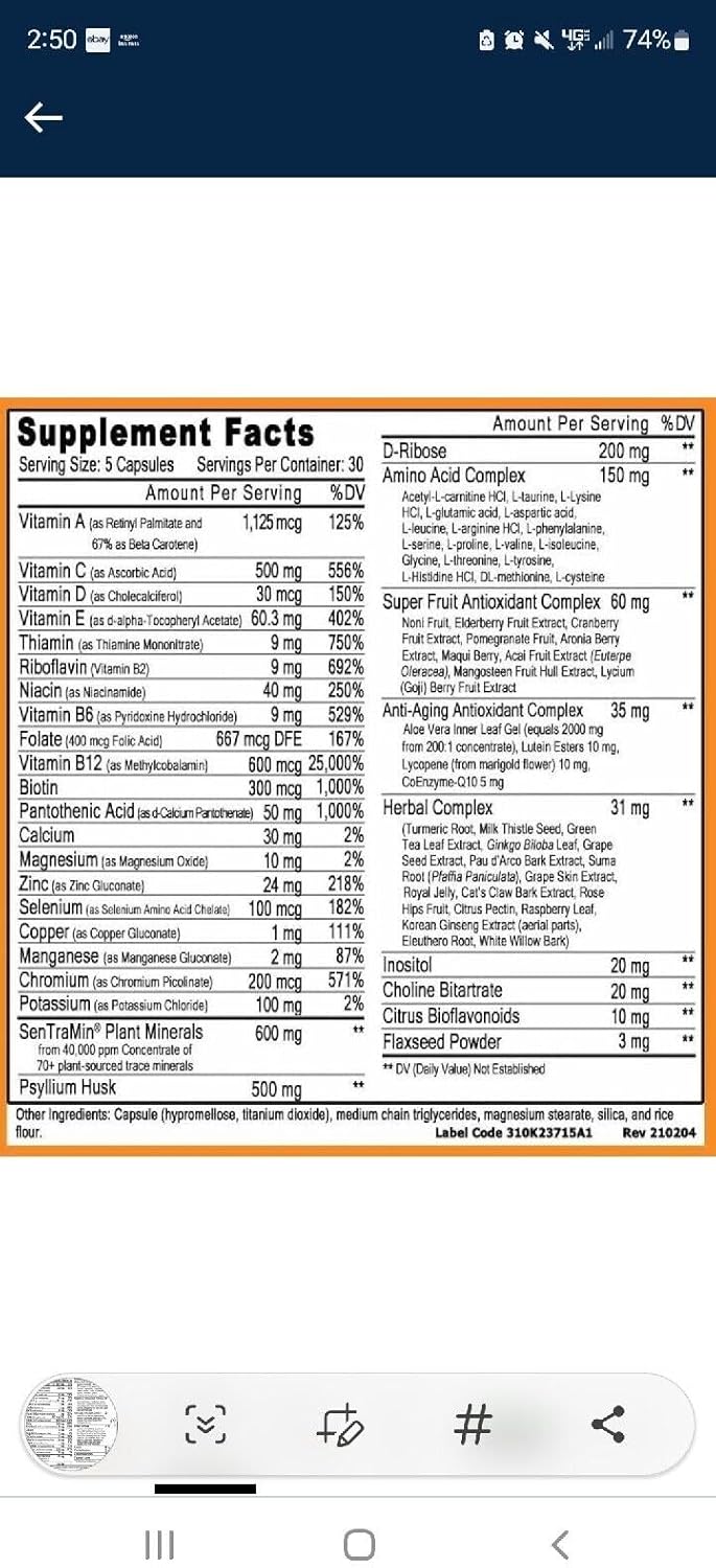 KD 1 botella de IMMUNO 150 The Ultimate Multi Vitamin, refuerzo inmunológico. 150 cápsulas