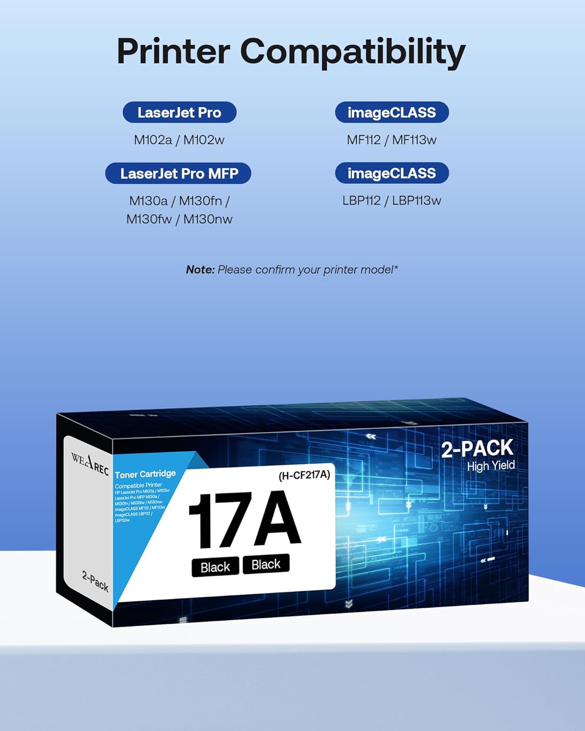 Cartucho de tóner de repuesto compatible para HP 17A CF217A con impresora Laserjet Pro MFP M130a M130fn M130fw M130nw Laserjet Pro M102a M102w