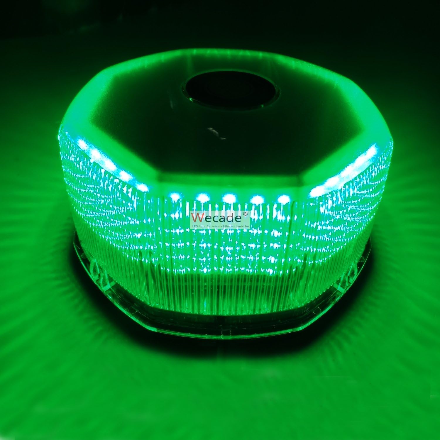 Wecade Luz de advertencia de peligro de emergencia con 240 luces LED brillantes para techo de coche, luz estroboscópica (verde)