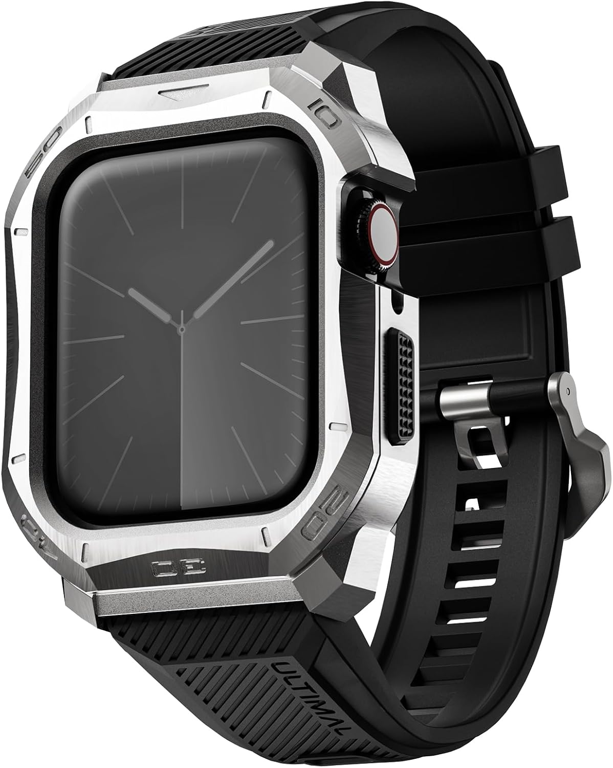 ULTIMAL Compatible con Apple Watch de 1.929 in1.772 in1.732 in, correa deportiva resistente con carcasa de acero inoxidable resistente, correa de