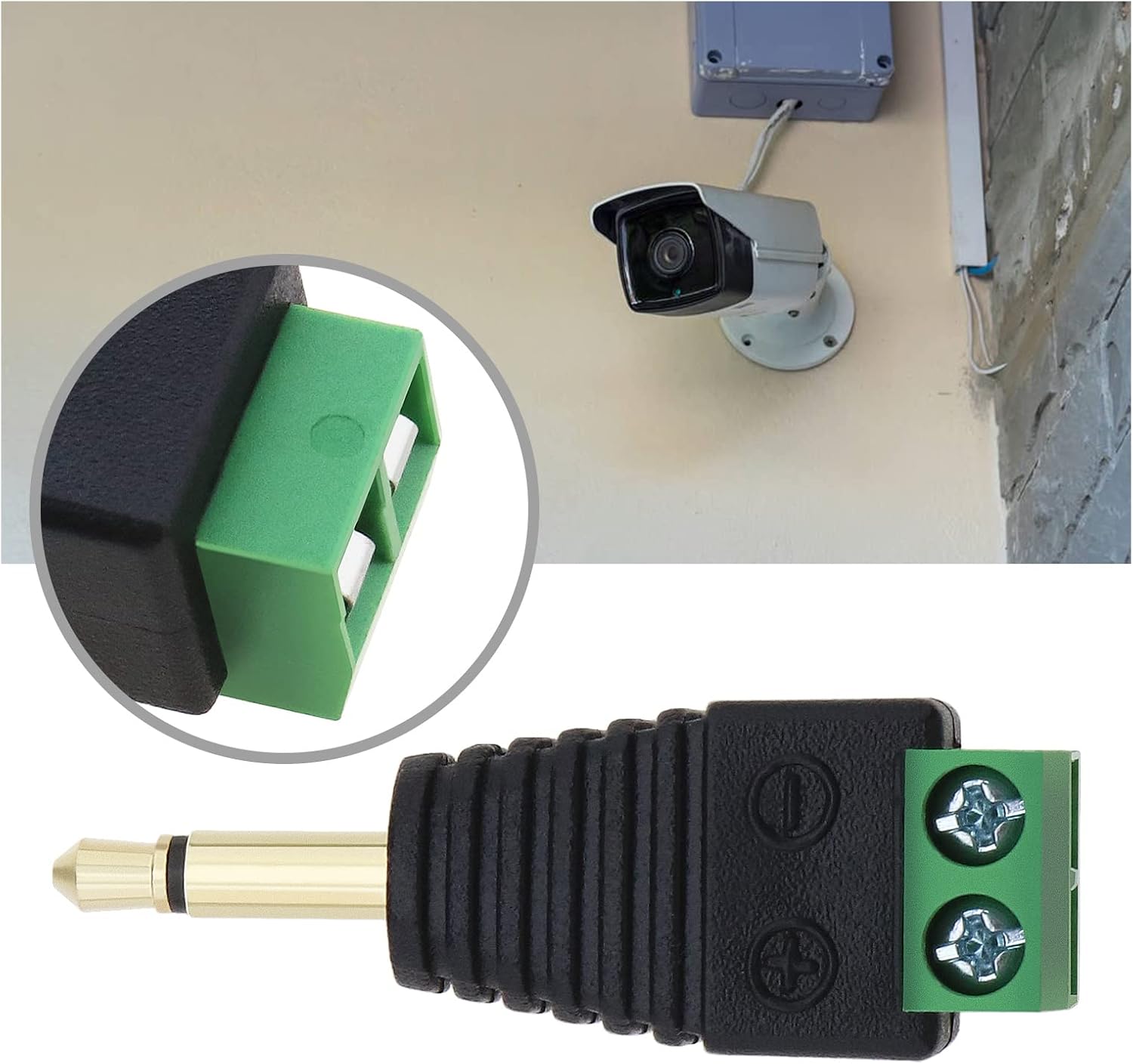 eMagTech Conector de alimentación macho sin soldadura de 0.138 in, bloques de terminales de tornillo mono de 0.138 in, accesorios para micrófono,