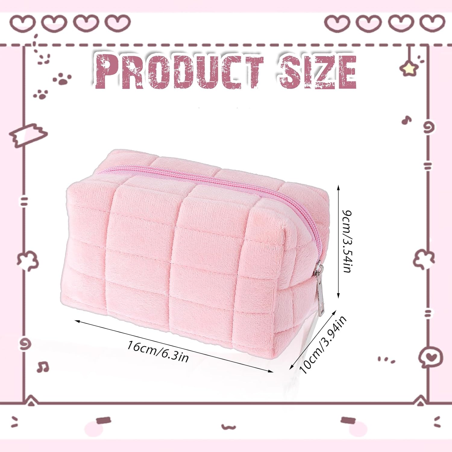 Molain Bolsa de cosméticos, bolsa de cosméticos a cuadros linda, bolsa de cosméticos de viaje, bolsa de aseo portátil simple de gran capacidad,