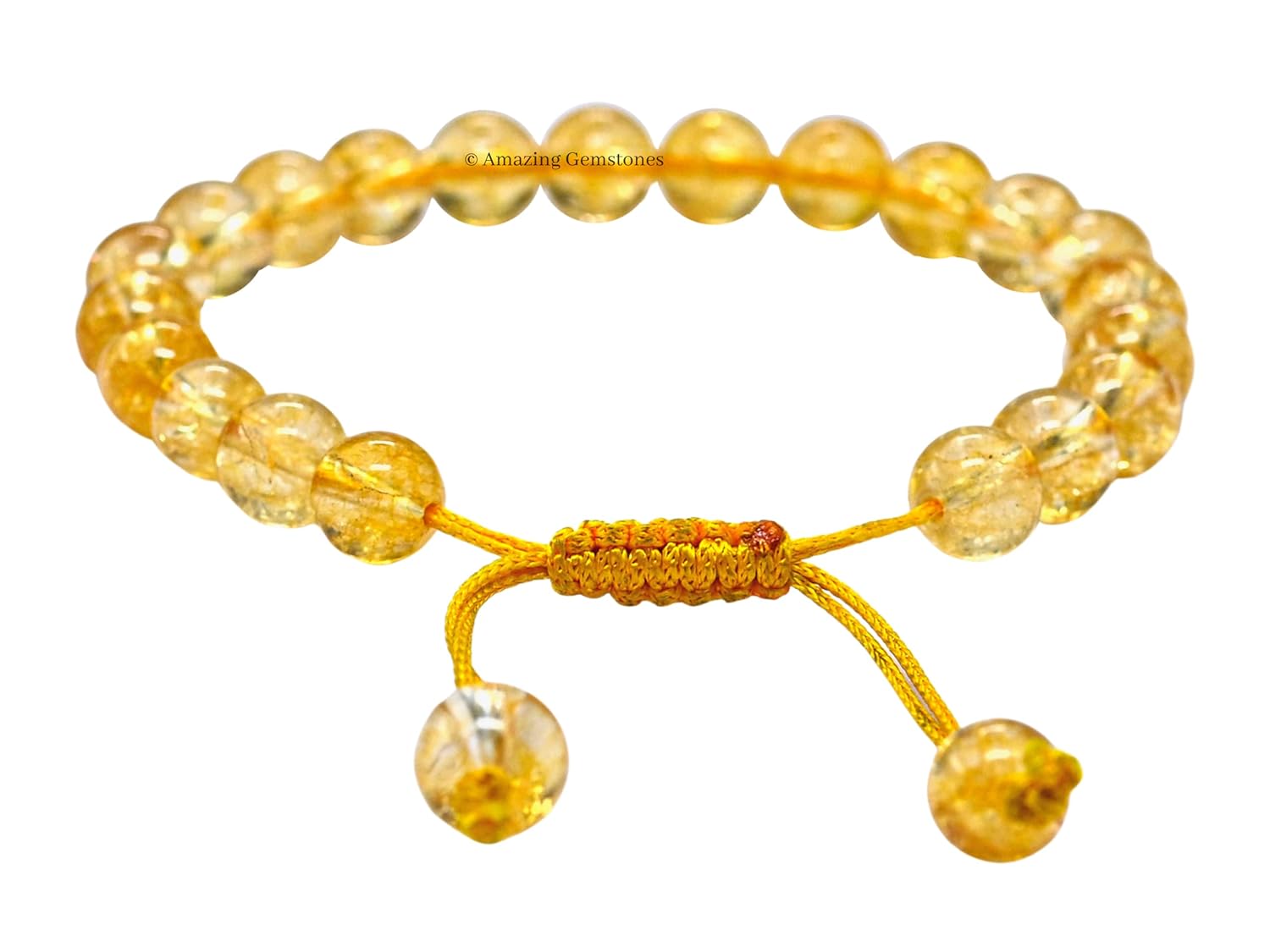 Citrine Bracelet for Women Men’s Gifts – Protection Healing Crystal Bracelet – 8mm Gemstone Beaded Adjustable Bracelet Pulseras Para Hombres Mujer