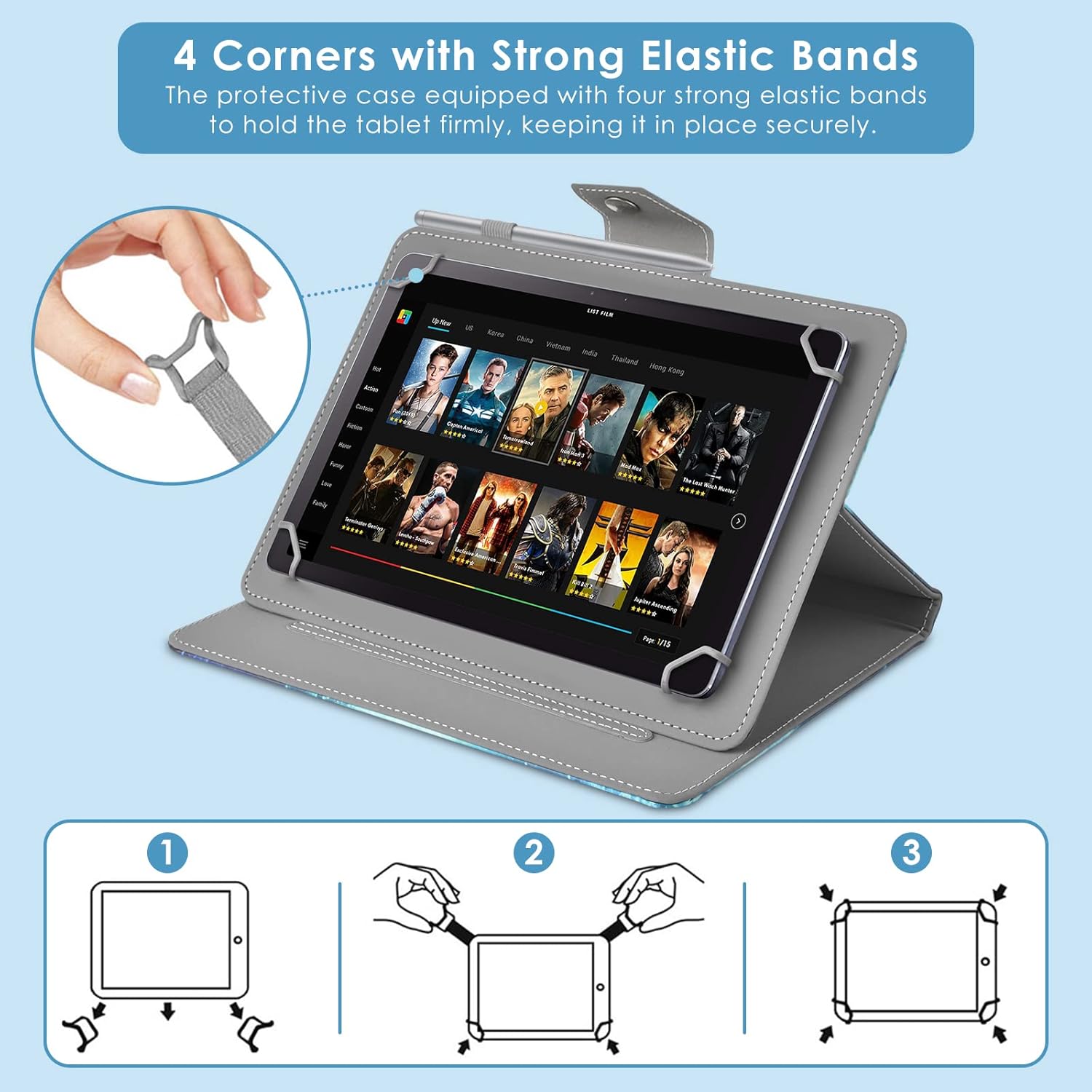 DETUOSI Funda para tablet de 10,1 pulgadas para Dragon Touch Notepad K10, YELLYOUTH 10.1, DigiLand 10.1, Hoozo 10.1, Pritom 10.1, Winsing 10.1,