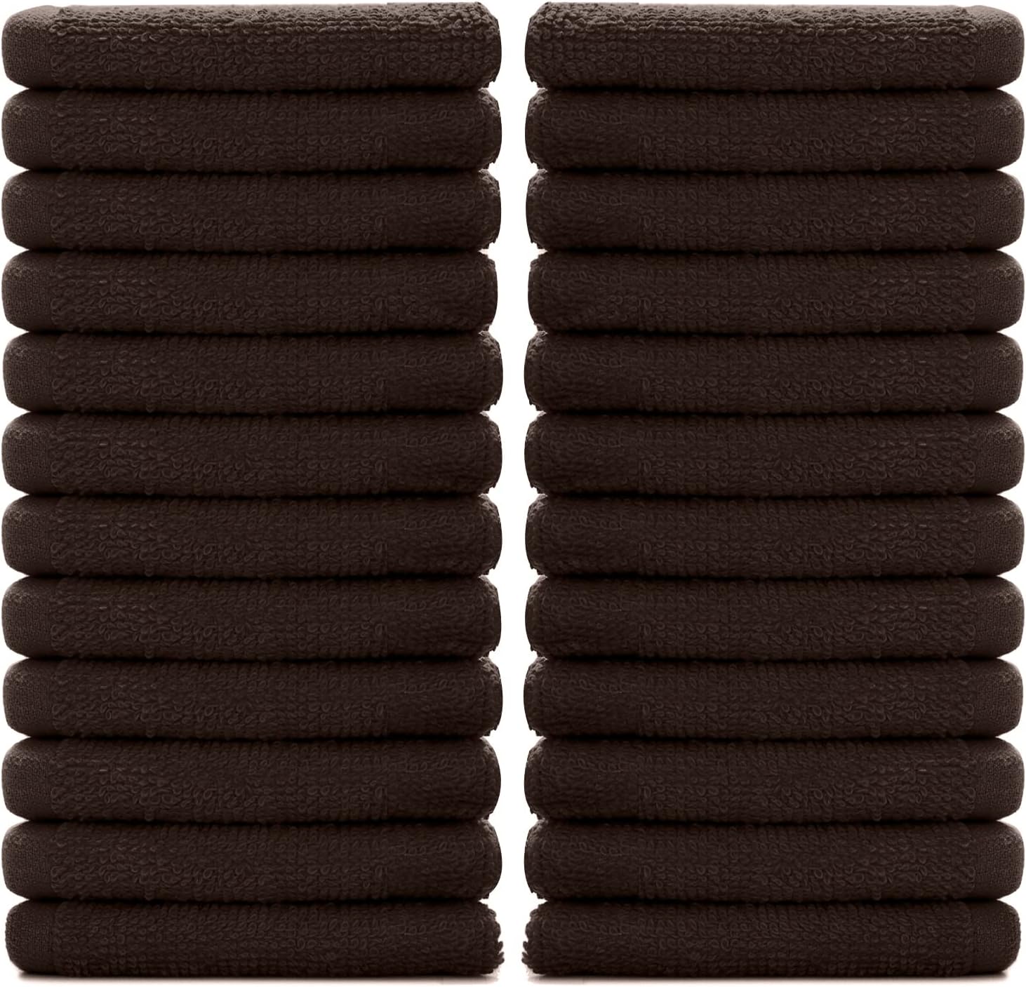 DAN RIVER Paquete de 24 paños 100% algodón de alta calidad, secado rápido y altamente absorbentes, para baño, manos, cocina y limpieza, 12 x 12