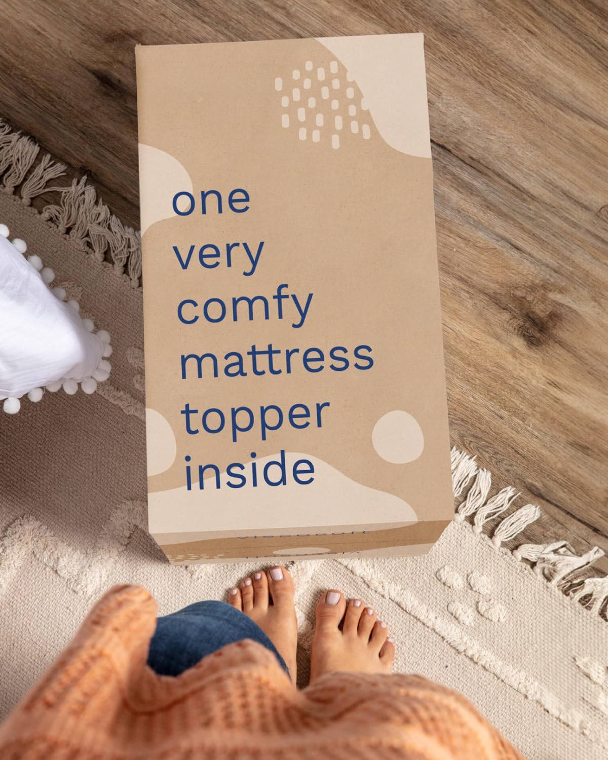 Cubre colchón de viscogel de 3 pulgadas de grosor con ventilación, Memory Foam, Azul