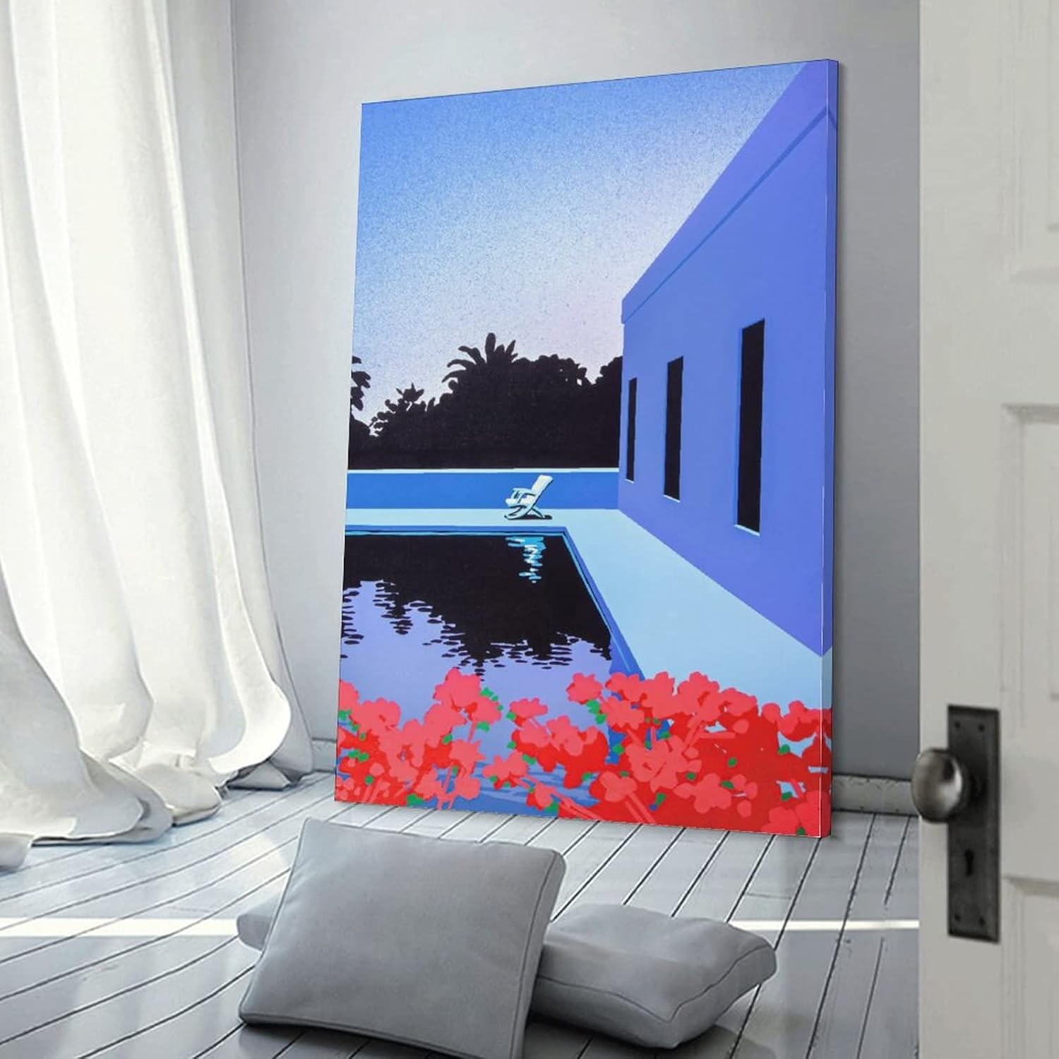 Hiroshi Nagai – Arte de pared – Pinturas de paisajes tropicales modernos y surrealistas, póster de 2 obras de arte, póster impreso para pared,