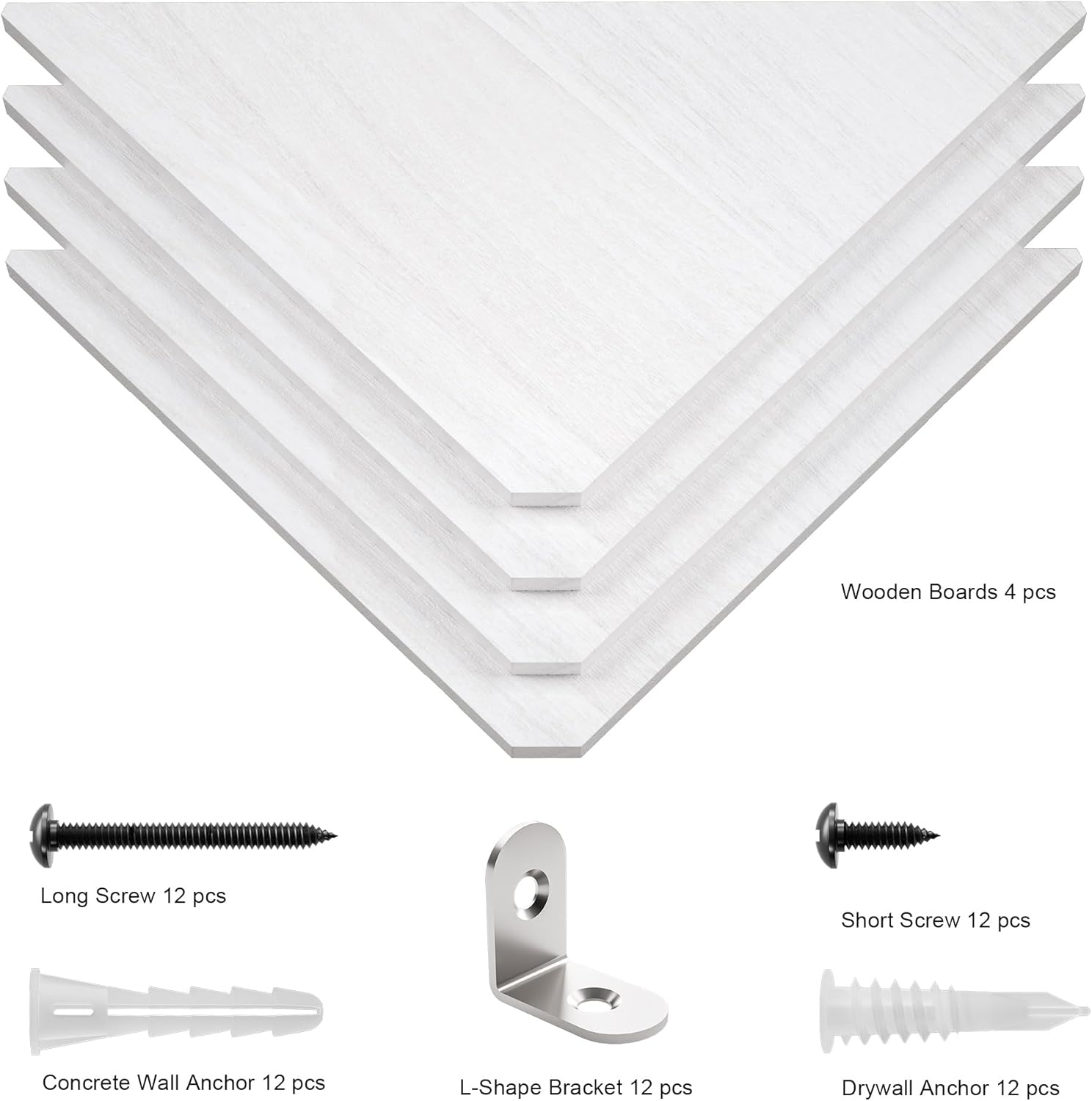 Love-KANKEI Juego de 4 estantes de esquina para montaje en pared, estantes flotantes para almacenamiento, estantes colgantes de madera rústica para