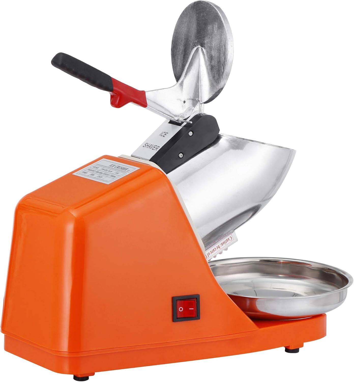 SUPER DEAL Máquina de afeitar de hielo eléctrica de 300 W mejorada Máquina de afeitar de hielo Máquina de cono de nieve 145 libras (naranja)