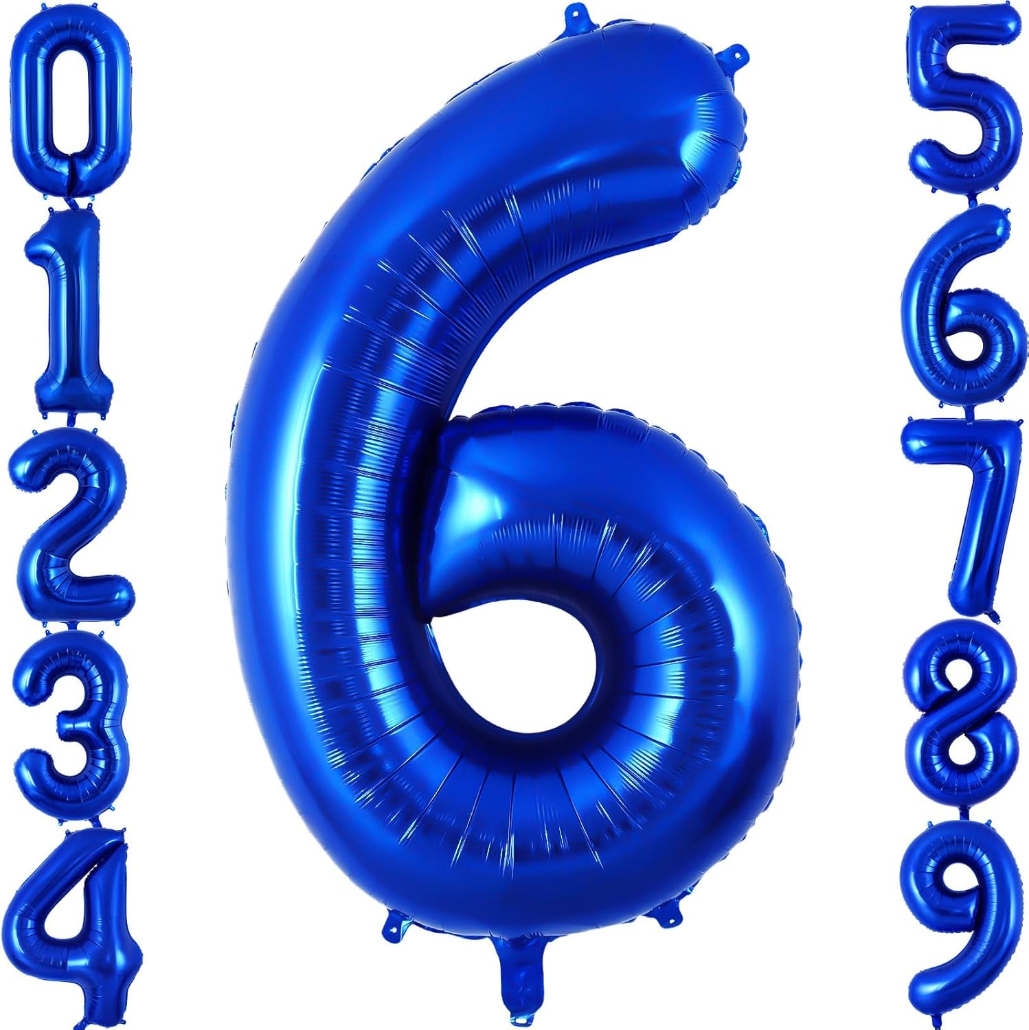 Globo azul marino del número 6 de 40 pulgadas, globos grandes de aluminio azul oscuro, globos gigantes de Mylar número 6 para decoración de fiesta