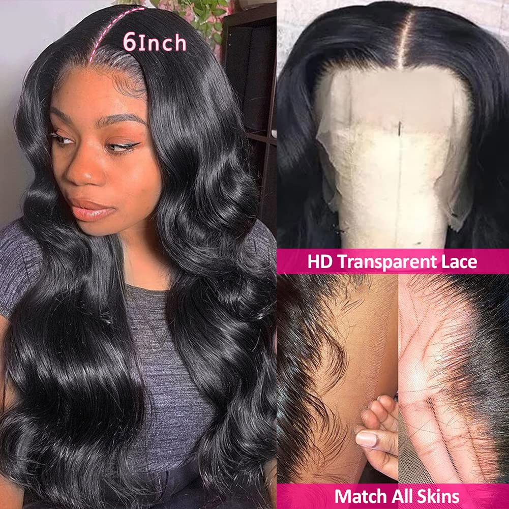 Pelucas de cabello humano con encaje frontal de 13 x 6 pulgadas, densidad 180, peluca frontal de encaje HD, pelucas de cabello humano brasileño