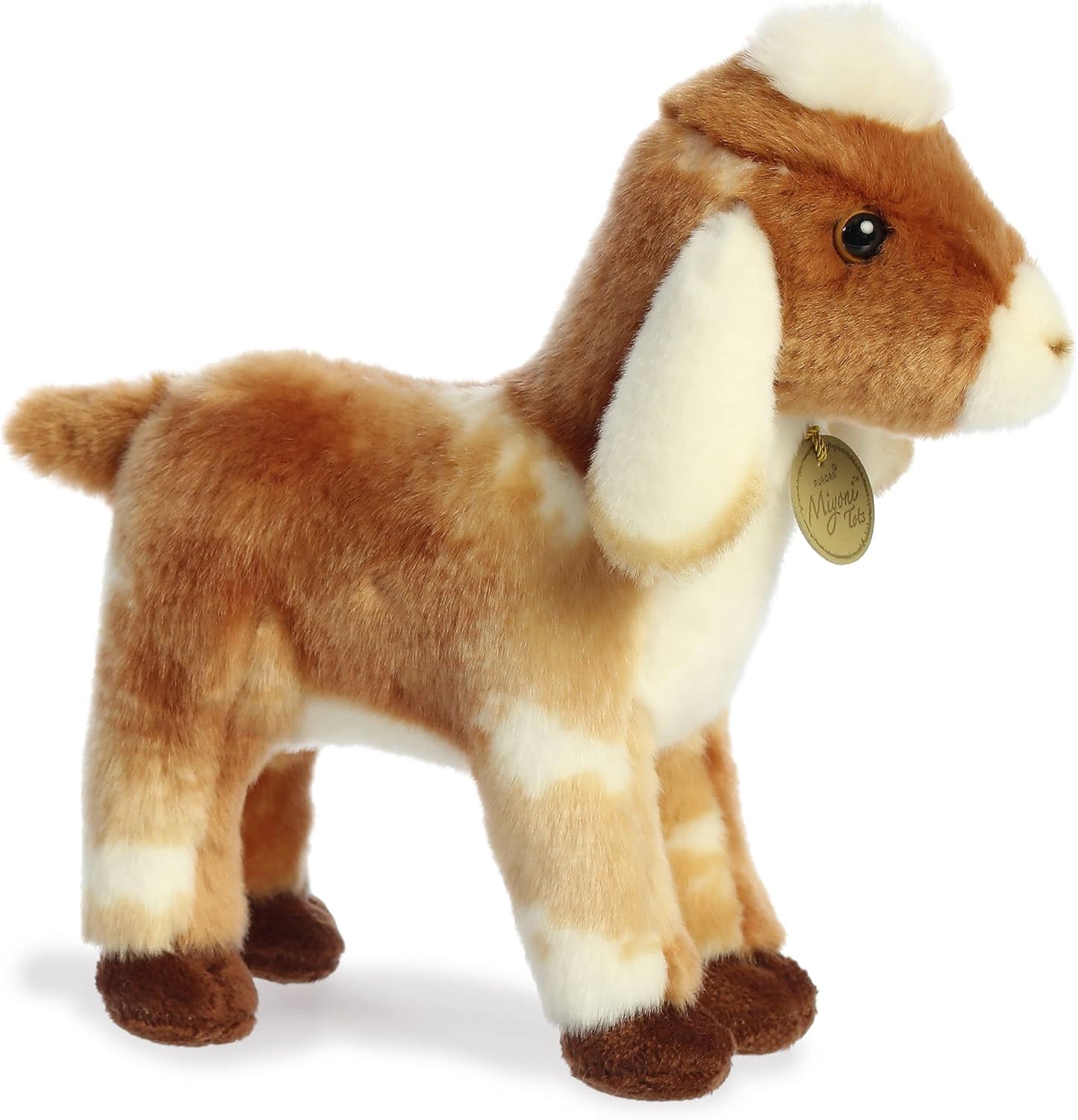 Aurora – Adorable cabrito nubio de peluche Miyoni, detalle realista, compañía entrañable, marrón, 11pulgadas